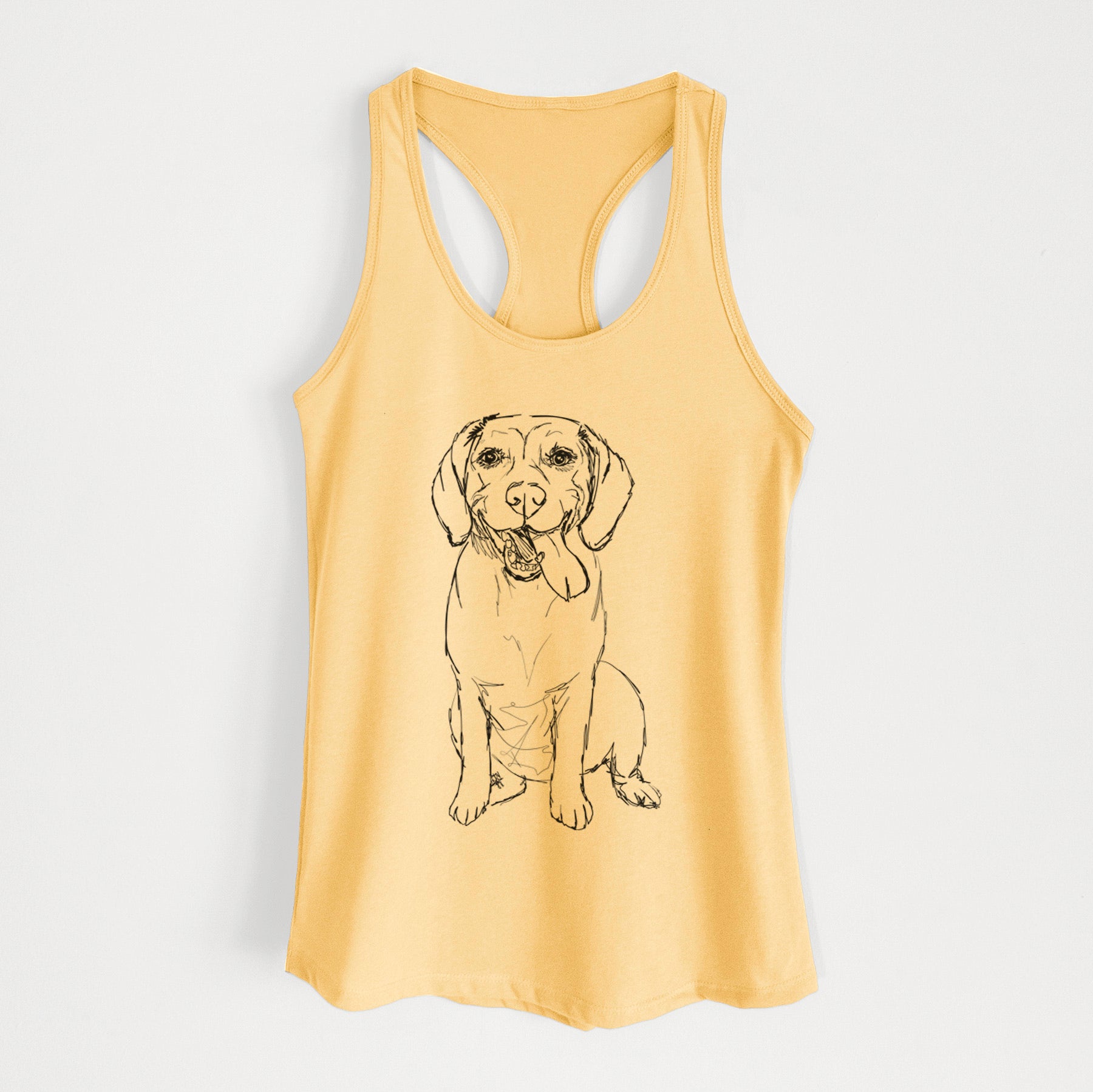 Doodled Bernie the Beagle - Women's Racerback Tanktop