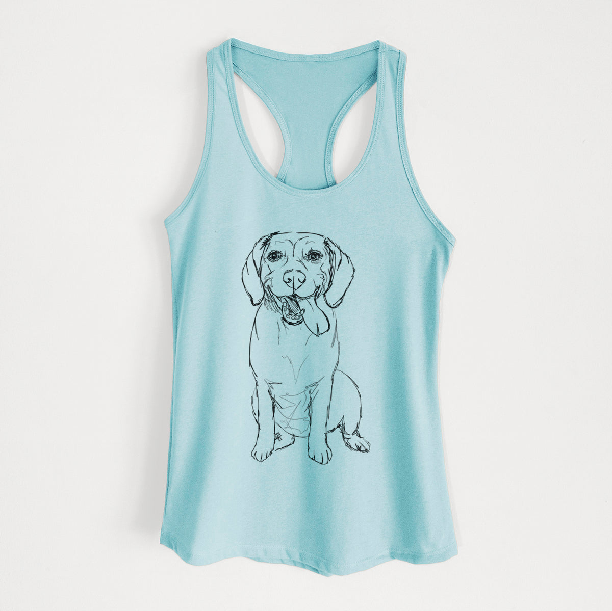 Doodled Bernie the Beagle - Women&#39;s Racerback Tanktop