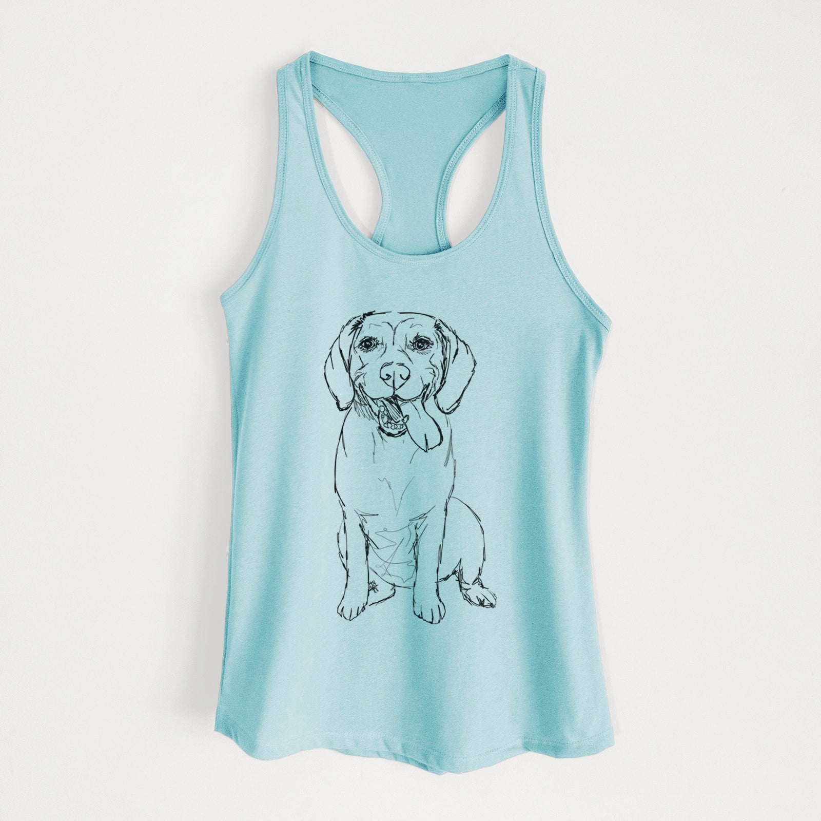 Doodled Bernie the Beagle - Women's Racerback Tanktop