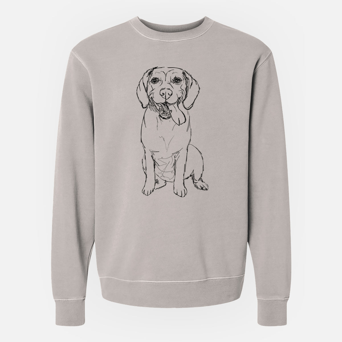 Doodled Bernie the Beagle - Unisex Pigment Dyed Crew Sweatshirt