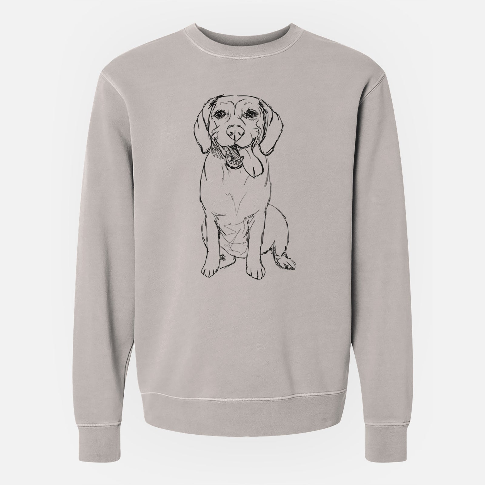 Doodled Bernie the Beagle - Unisex Pigment Dyed Crew Sweatshirt