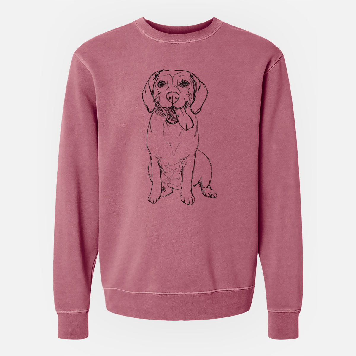 Doodled Bernie the Beagle - Unisex Pigment Dyed Crew Sweatshirt