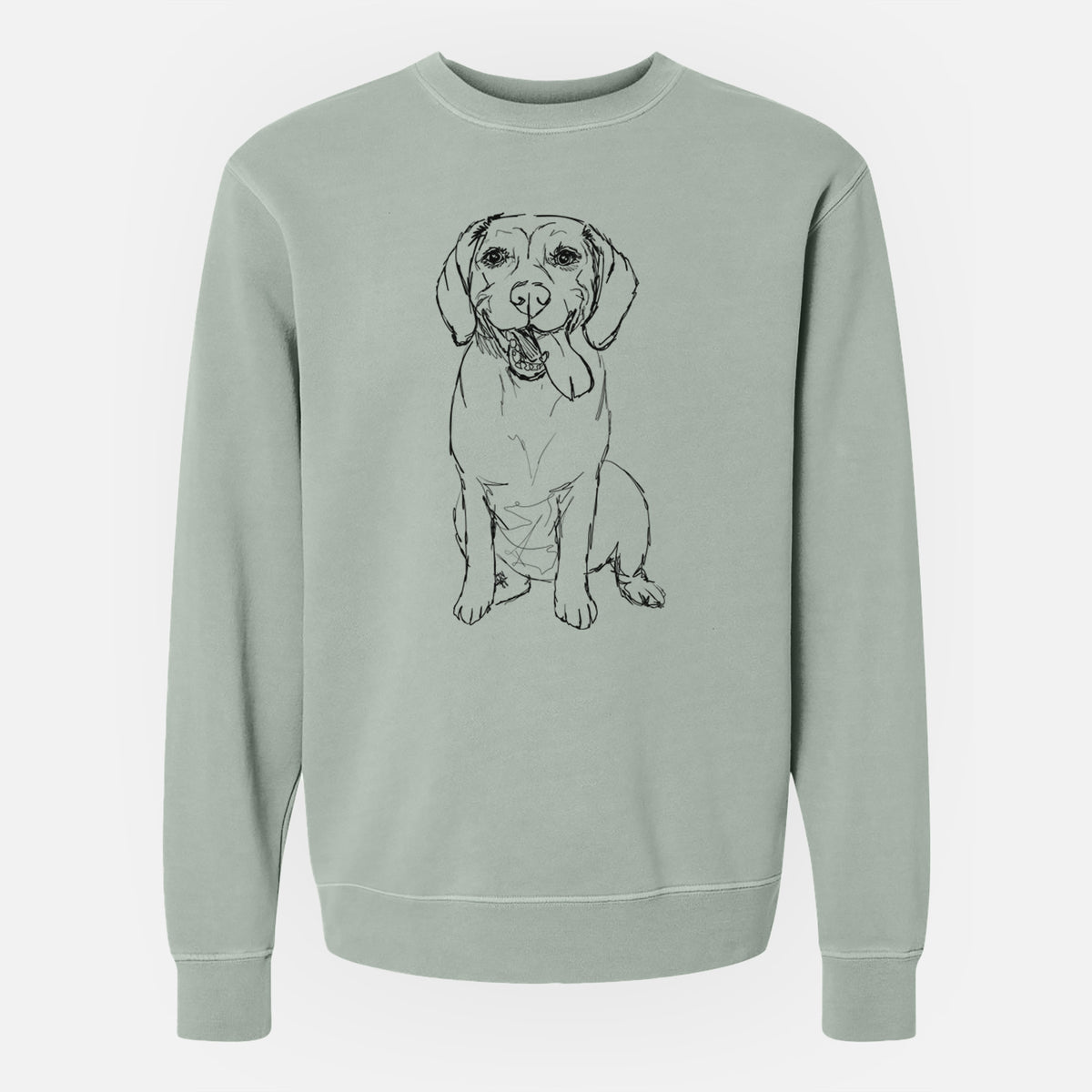 Doodled Bernie the Beagle - Unisex Pigment Dyed Crew Sweatshirt