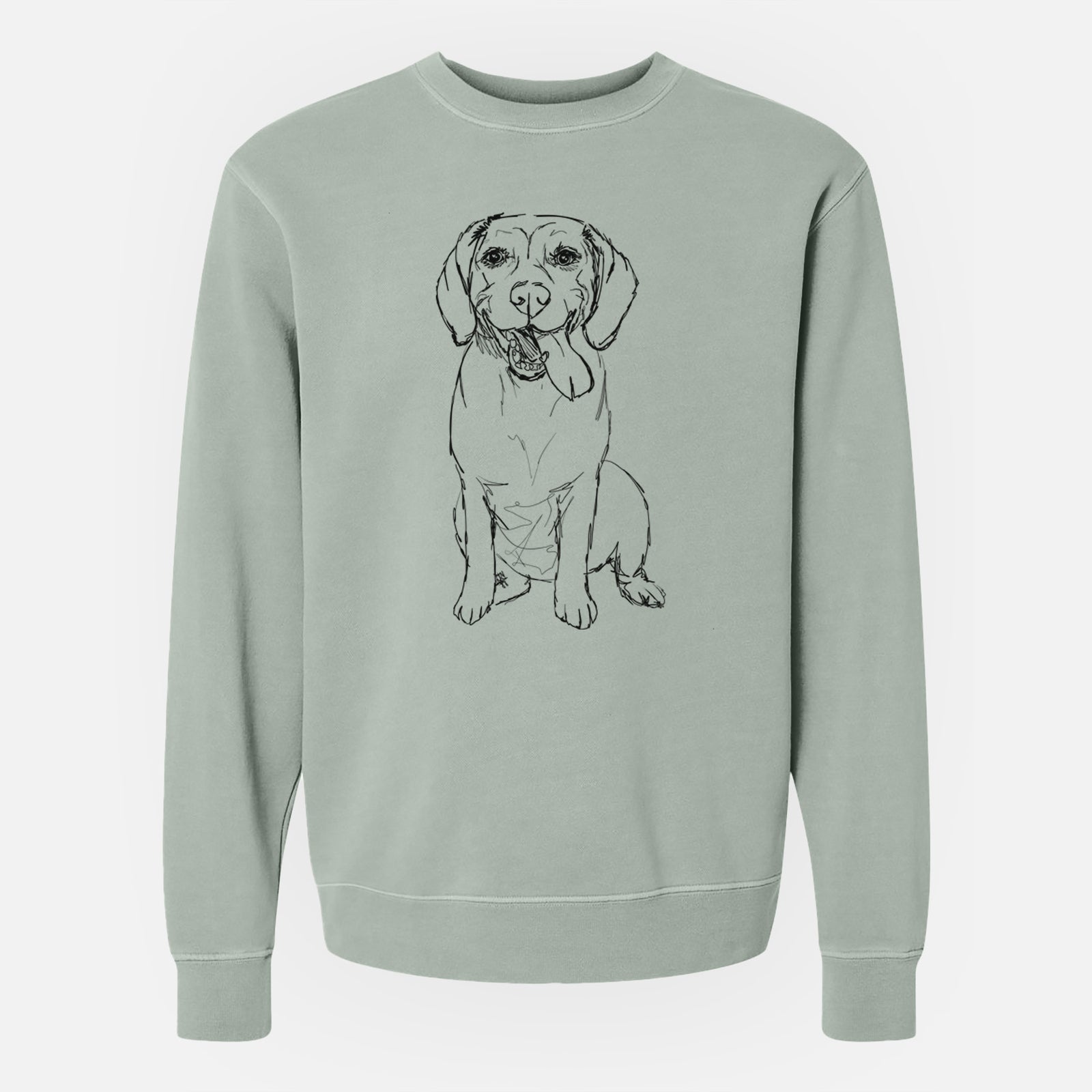 Doodled Bernie the Beagle - Unisex Pigment Dyed Crew Sweatshirt