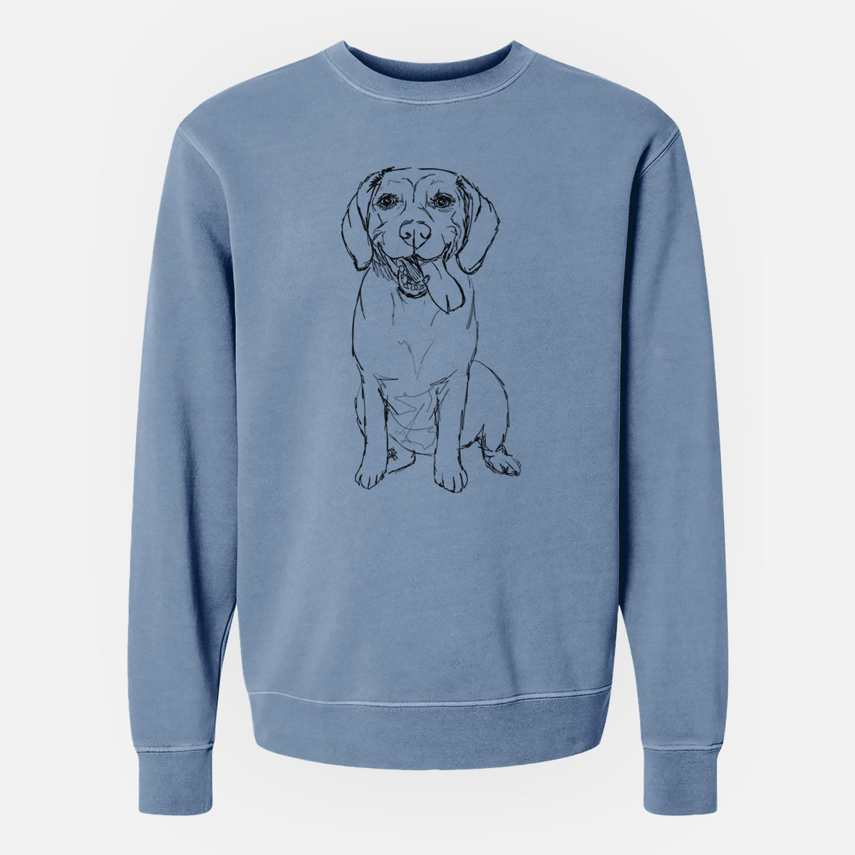 Doodled Bernie the Beagle - Unisex Pigment Dyed Crew Sweatshirt