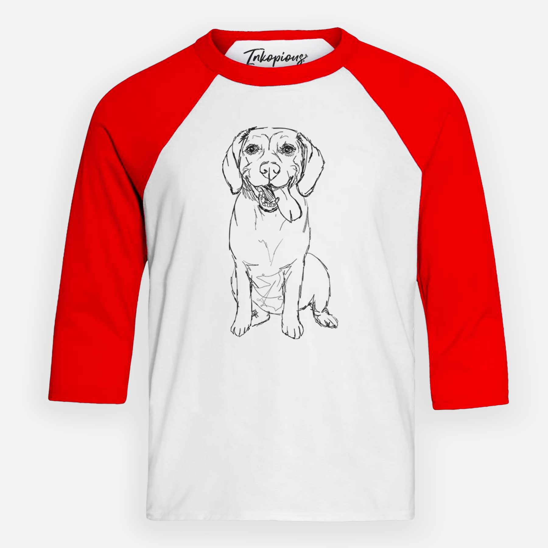 Doodled Bernie the Beagle - Youth 3/4 Long Sleeve