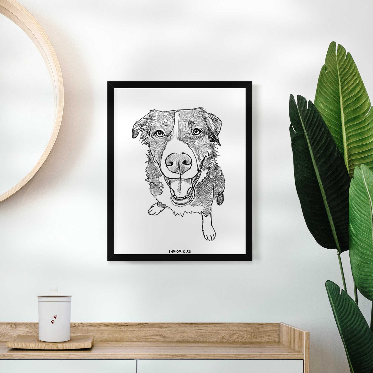 Doodled Bernie the Mixed Breed Art Print