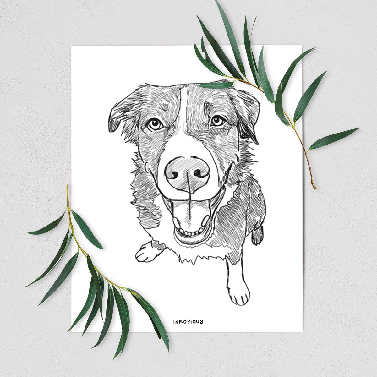 Doodled Bernie the Mixed Breed Art Print