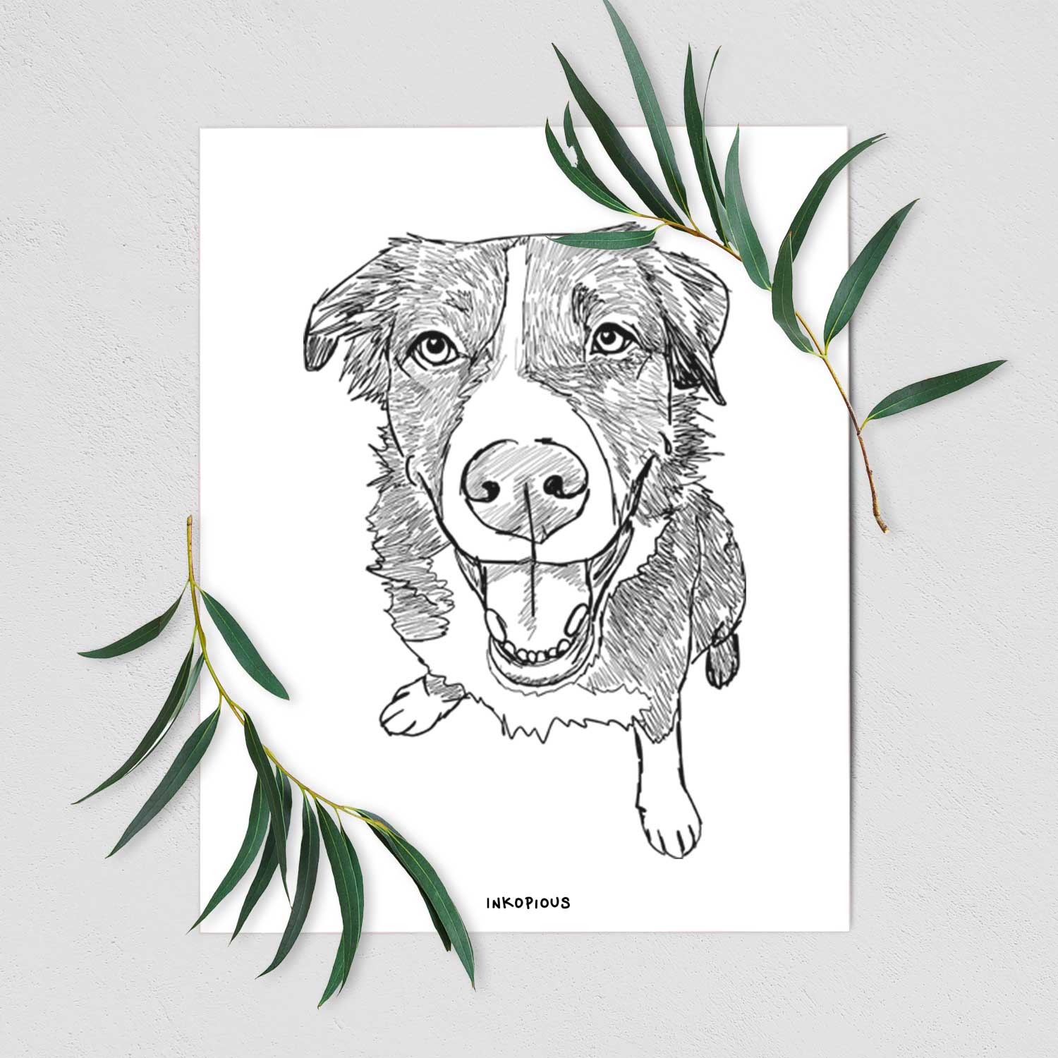Doodled Bernie the Mixed Breed Art Print