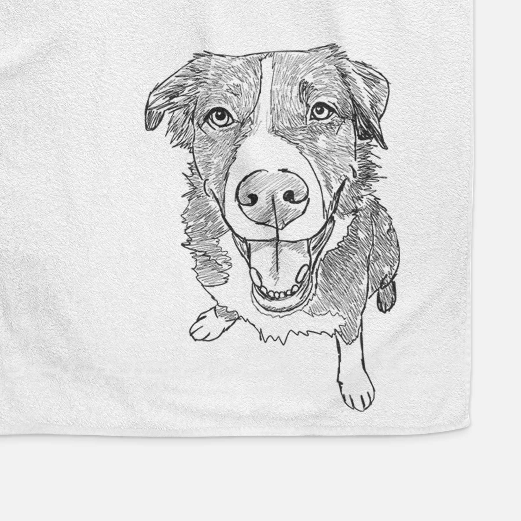 Doodled Bernie the Mixed Breed Decorative Hand Towel