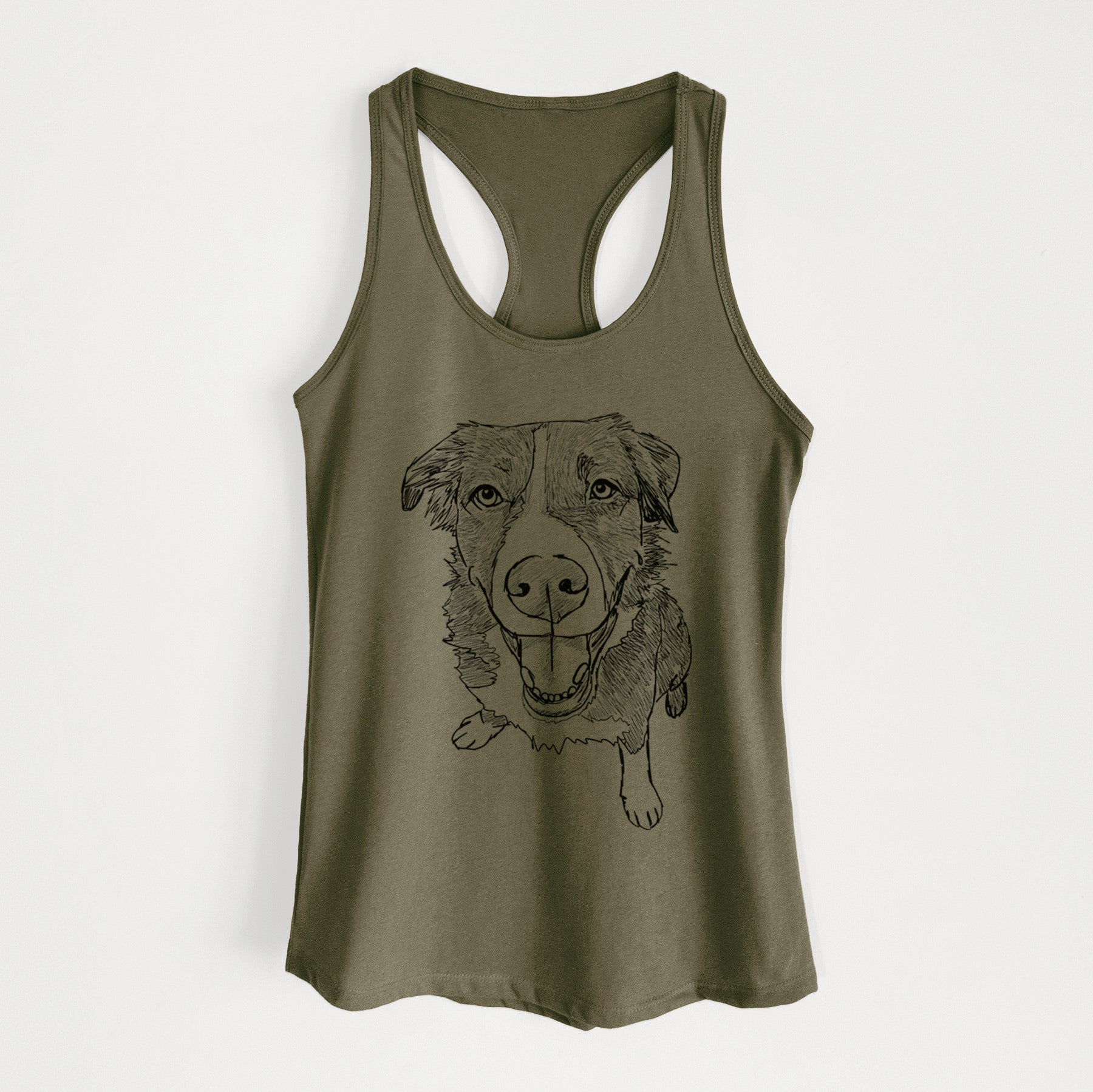 Doodled Bernie the Mixed Breed - Women's Racerback Tanktop