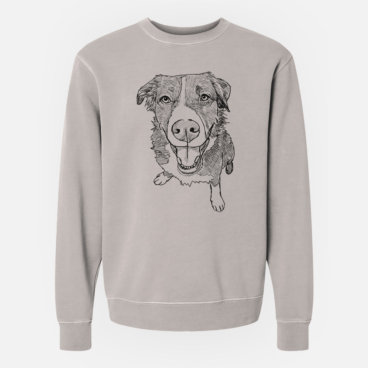 Doodled Bernie the Mixed Breed - Unisex Pigment Dyed Crew Sweatshirt