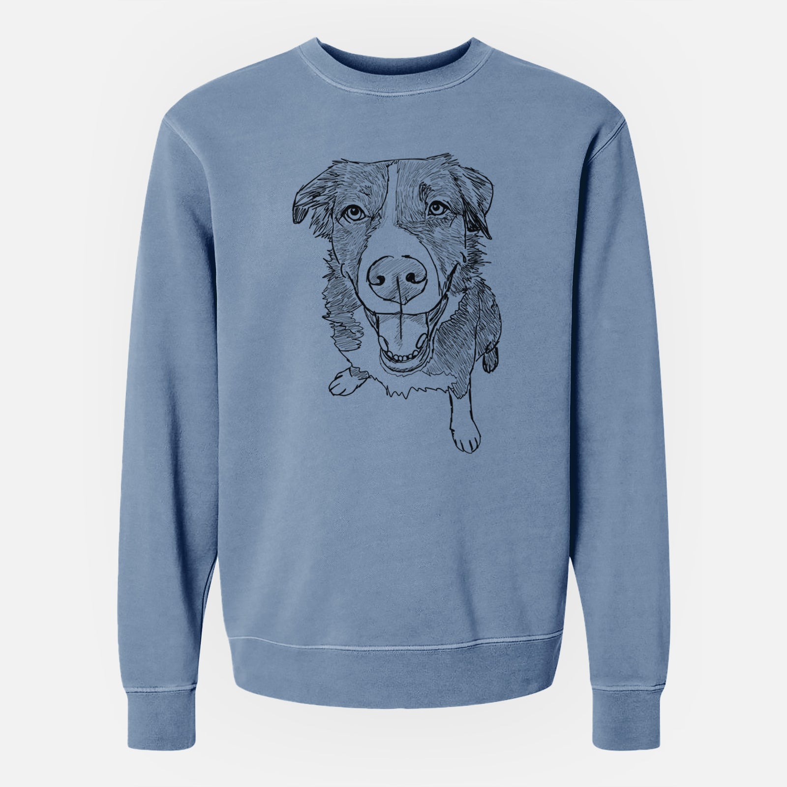 Doodled Bernie the Mixed Breed - Unisex Pigment Dyed Crew Sweatshirt