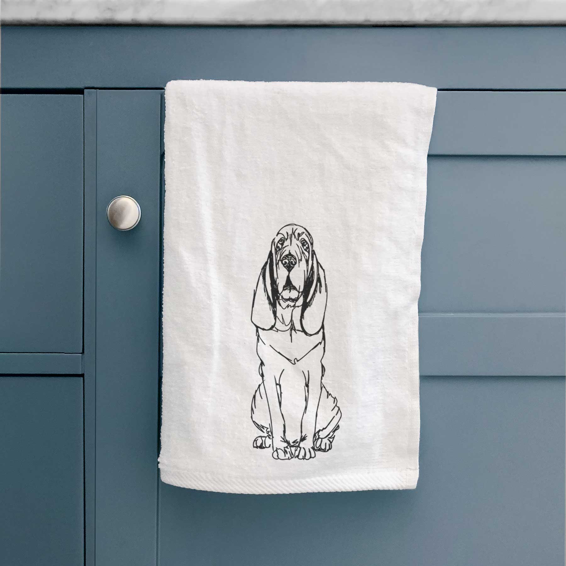 Doodled Bloodhound Decorative Hand Towel