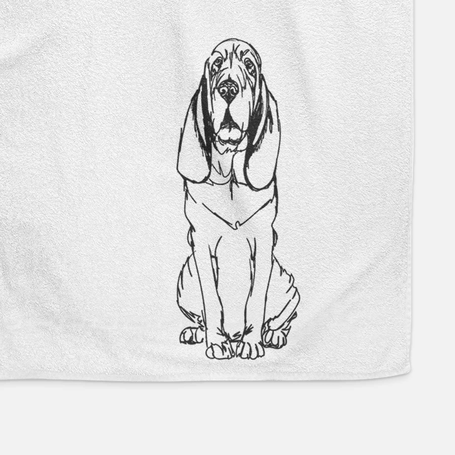 Doodled Bloodhound Decorative Hand Towel