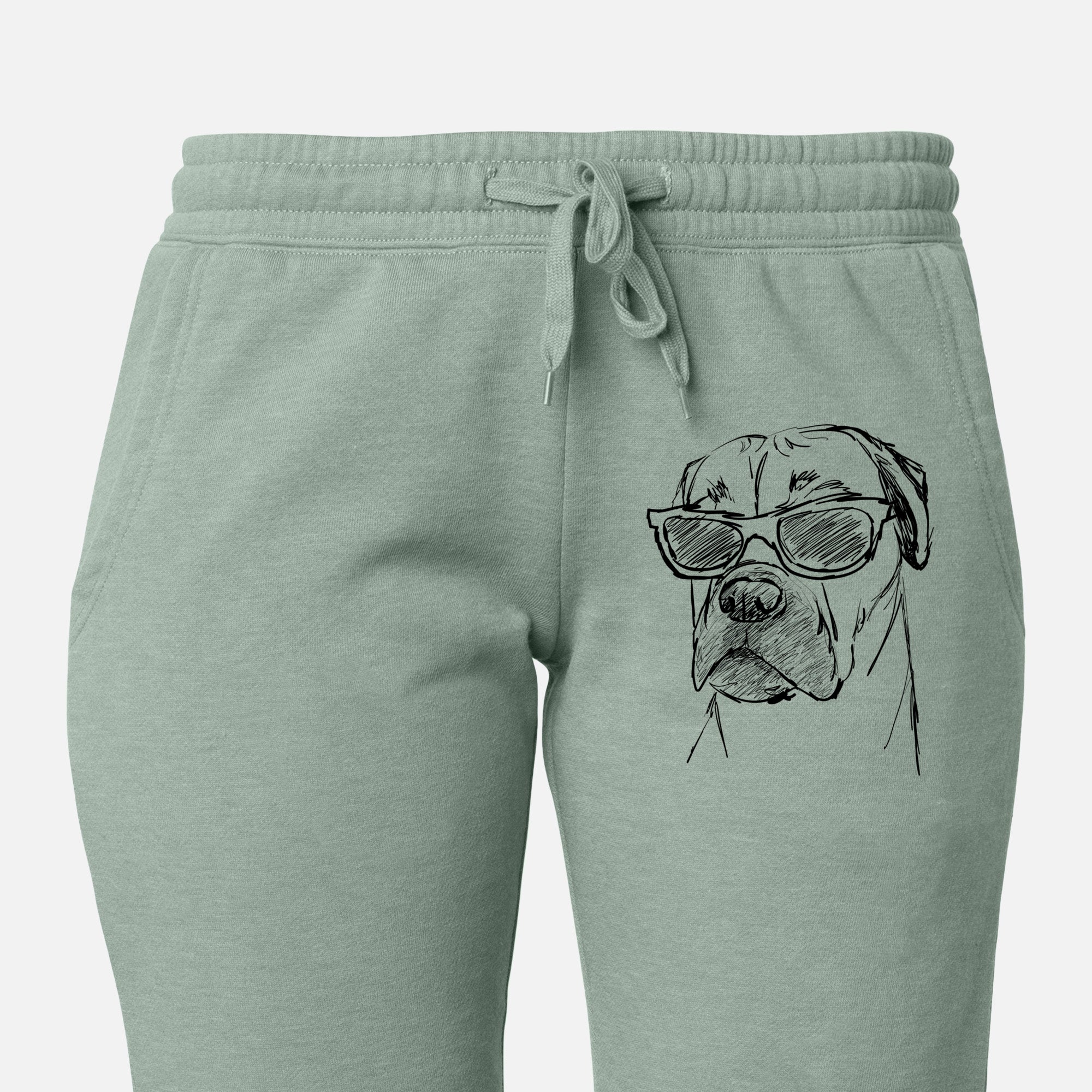 Doodled Bob the Boxer Mastiff Mix - Women's Cali Wave Joggers