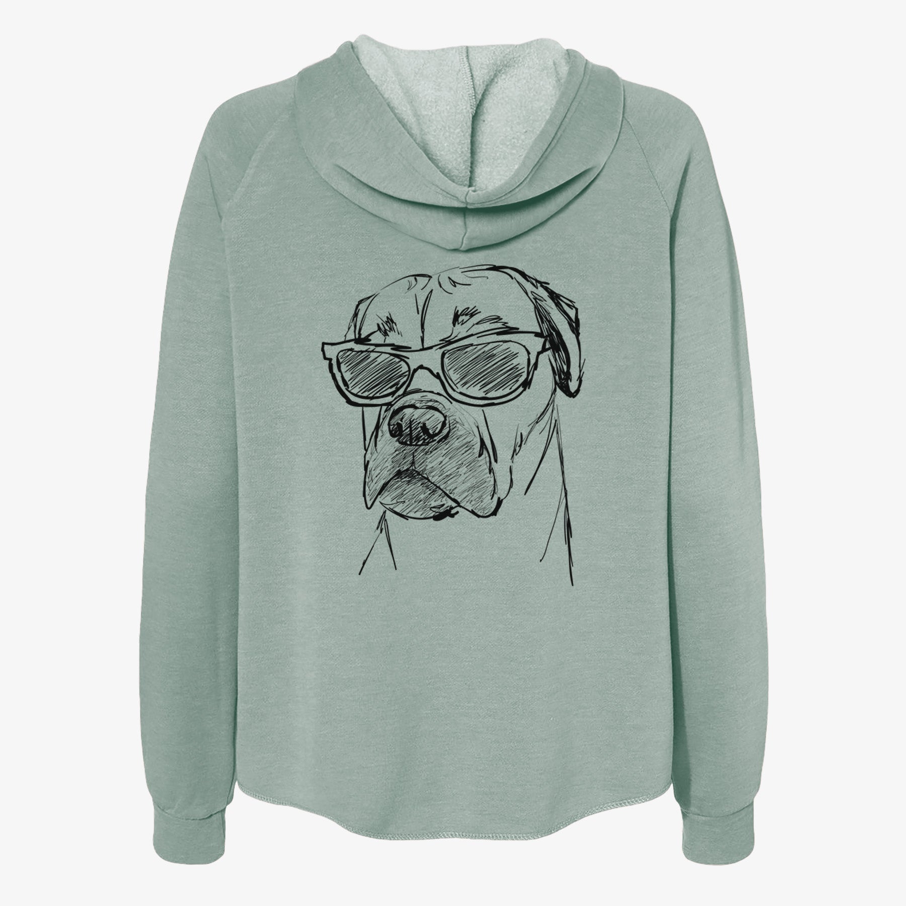 Doodled Bob the Boxer Mastiff Mix - Women's Cali Wave Zip-Up Sweatshirt