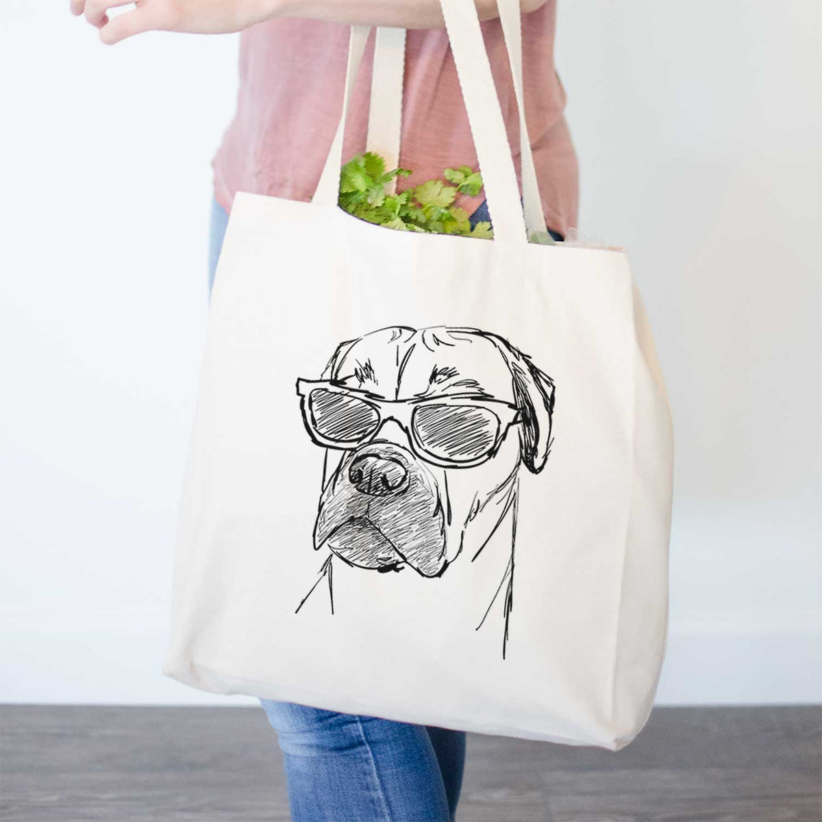 Doodled Bob the Boxer Mastiff Mix - Tote Bag