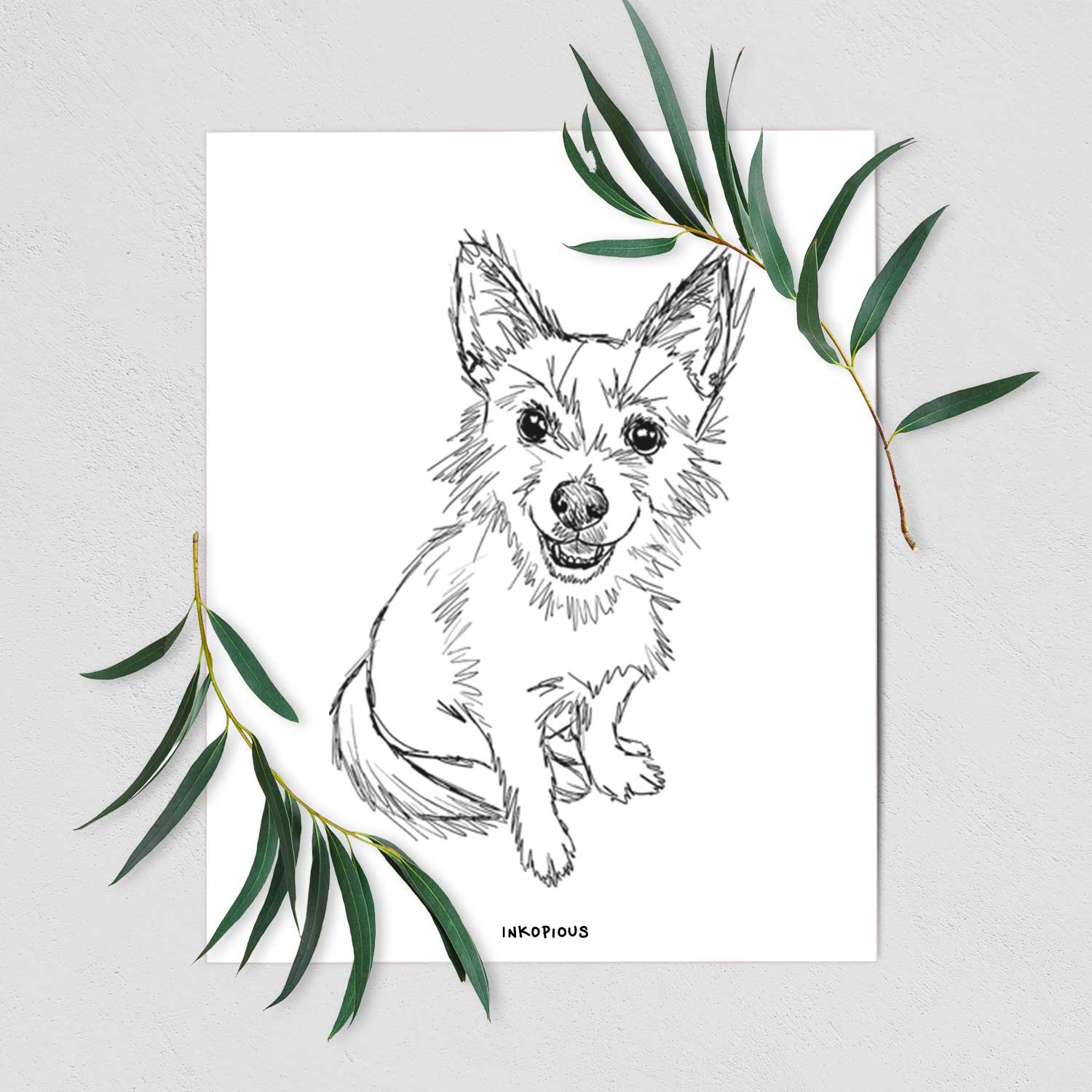 Doodled Boo the Mixed Breed Art Print