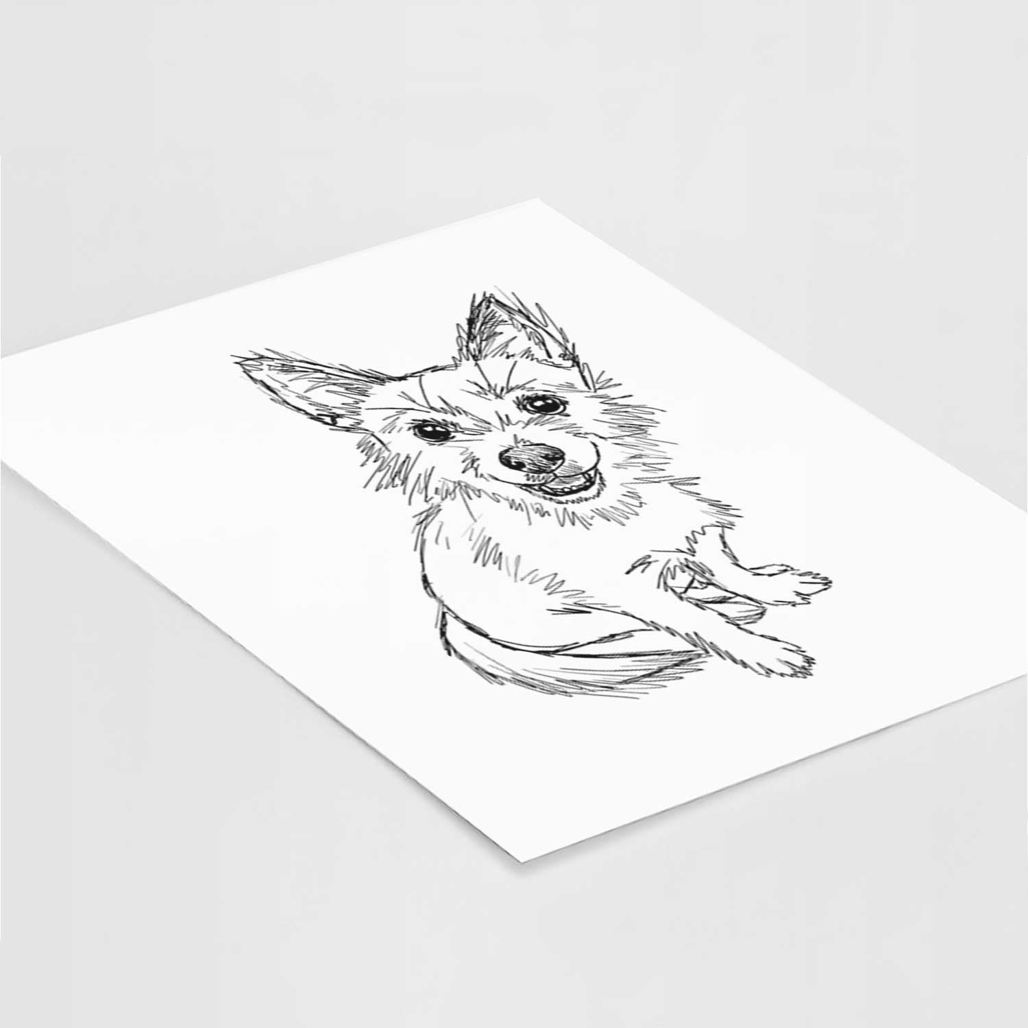 Doodled Boo the Mixed Breed Art Print