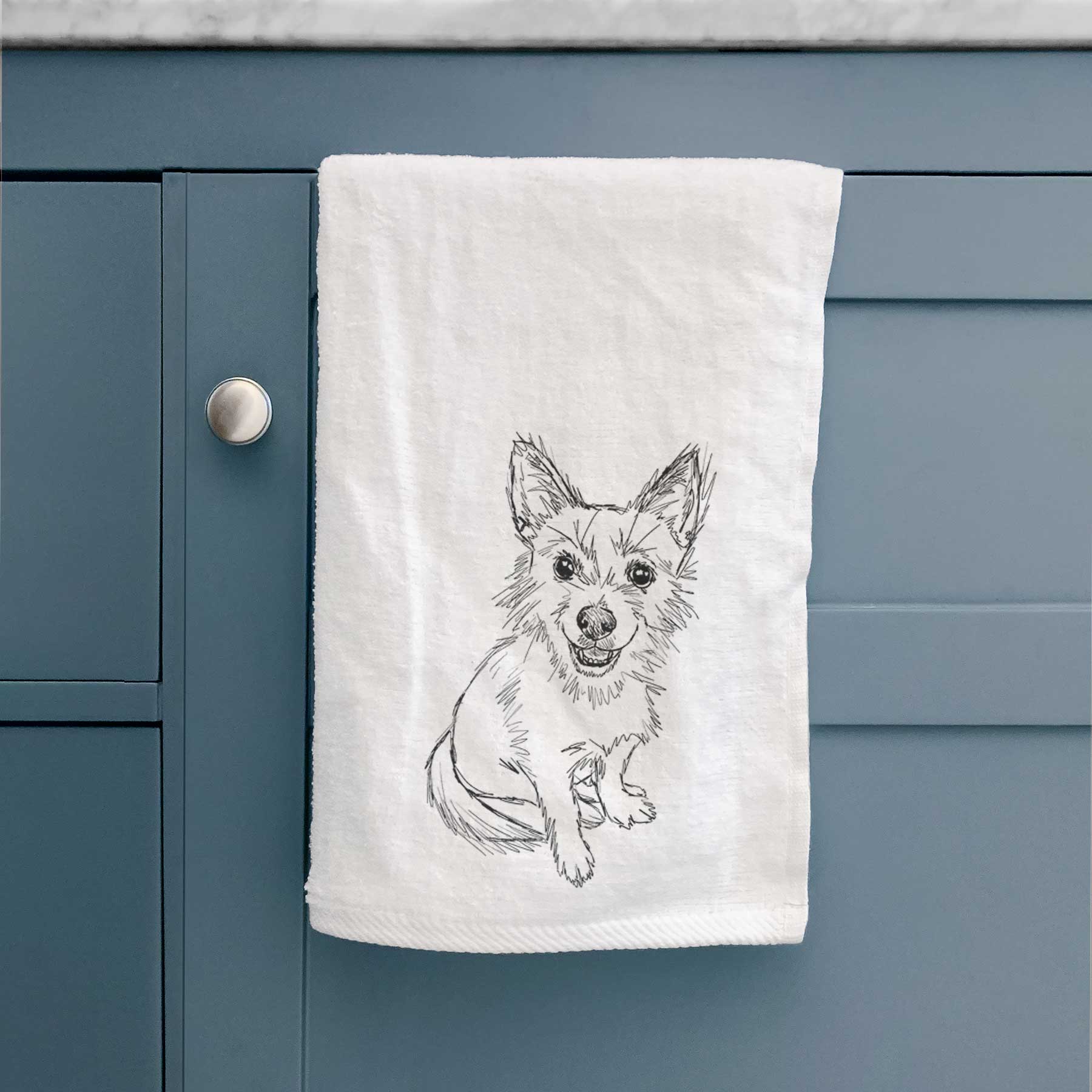 Doodled Boo the Mixed Breed Decorative Hand Towel