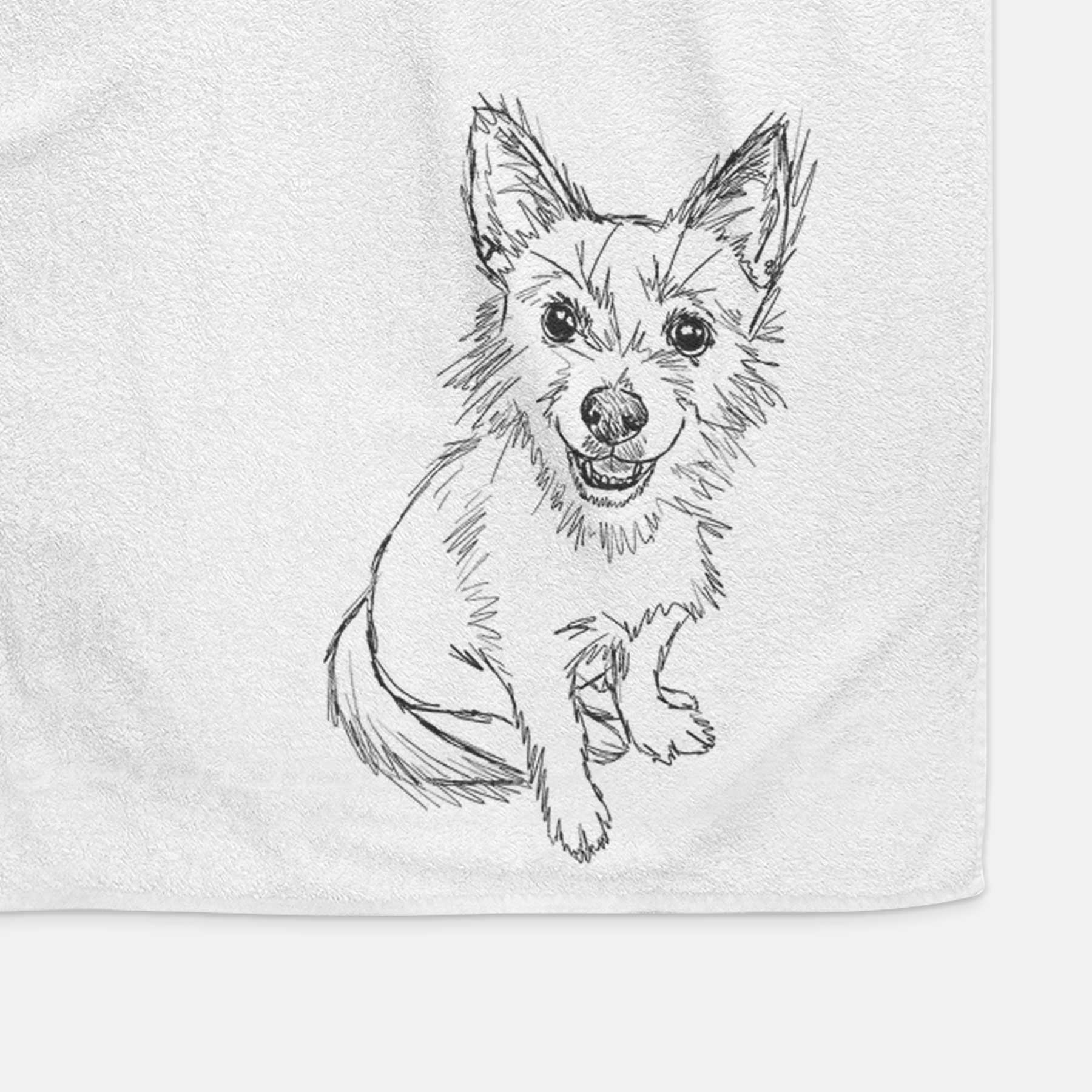 Doodled Boo the Mixed Breed Decorative Hand Towel