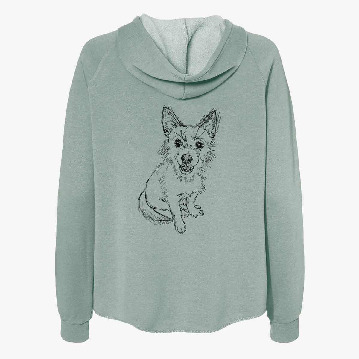 Doodled Boo the Mixed Breed - Women's Cali Wave Zip-Up Sweatshirt