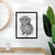 Doodled Boomer the Toy Poodle Art Print