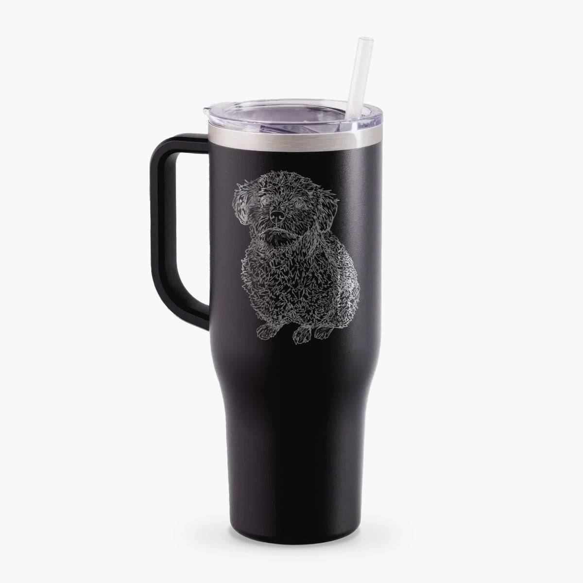 Doodled Boomer the Toy Poodle - 40oz Tumbler with Handle