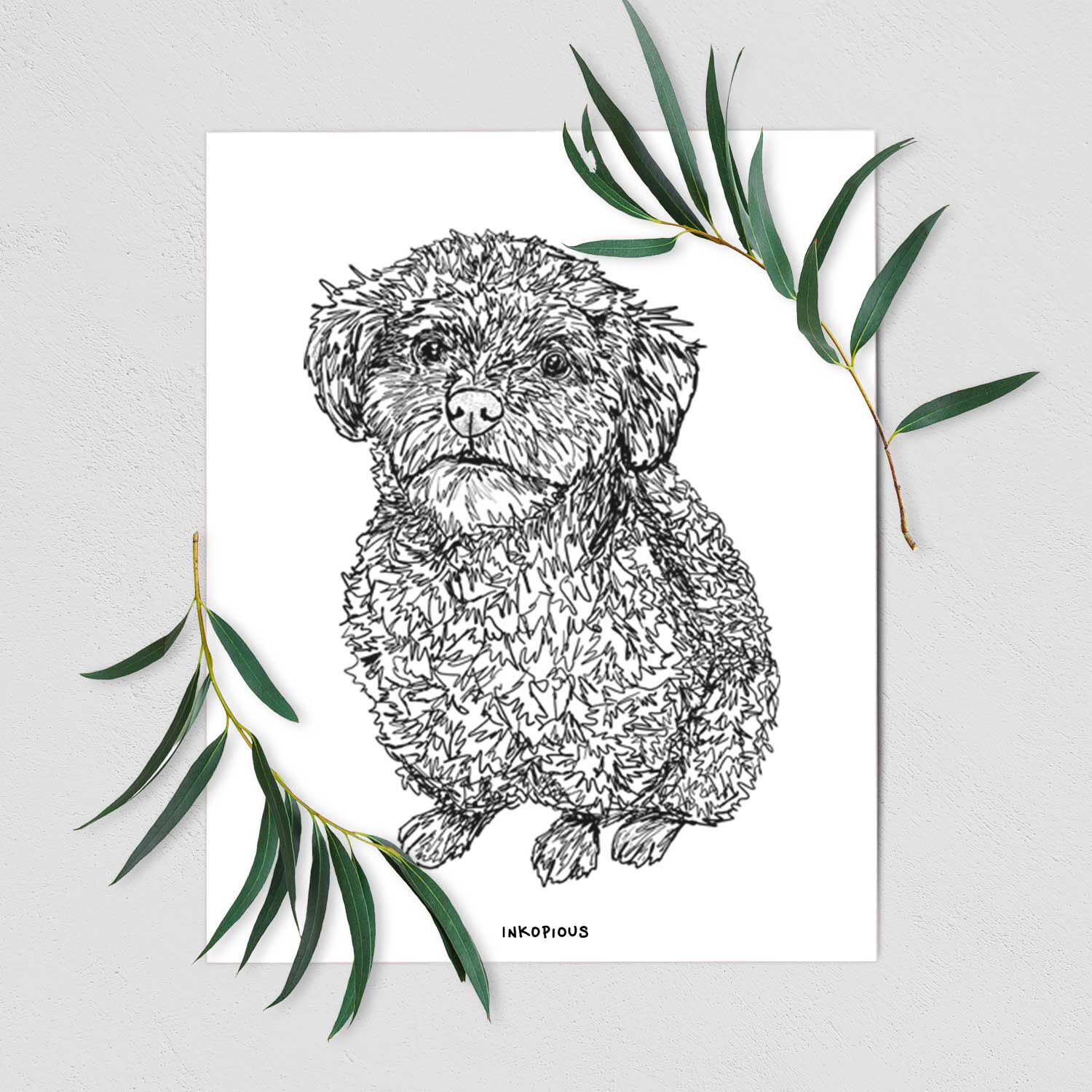 Doodled Boomer the Toy Poodle Art Print