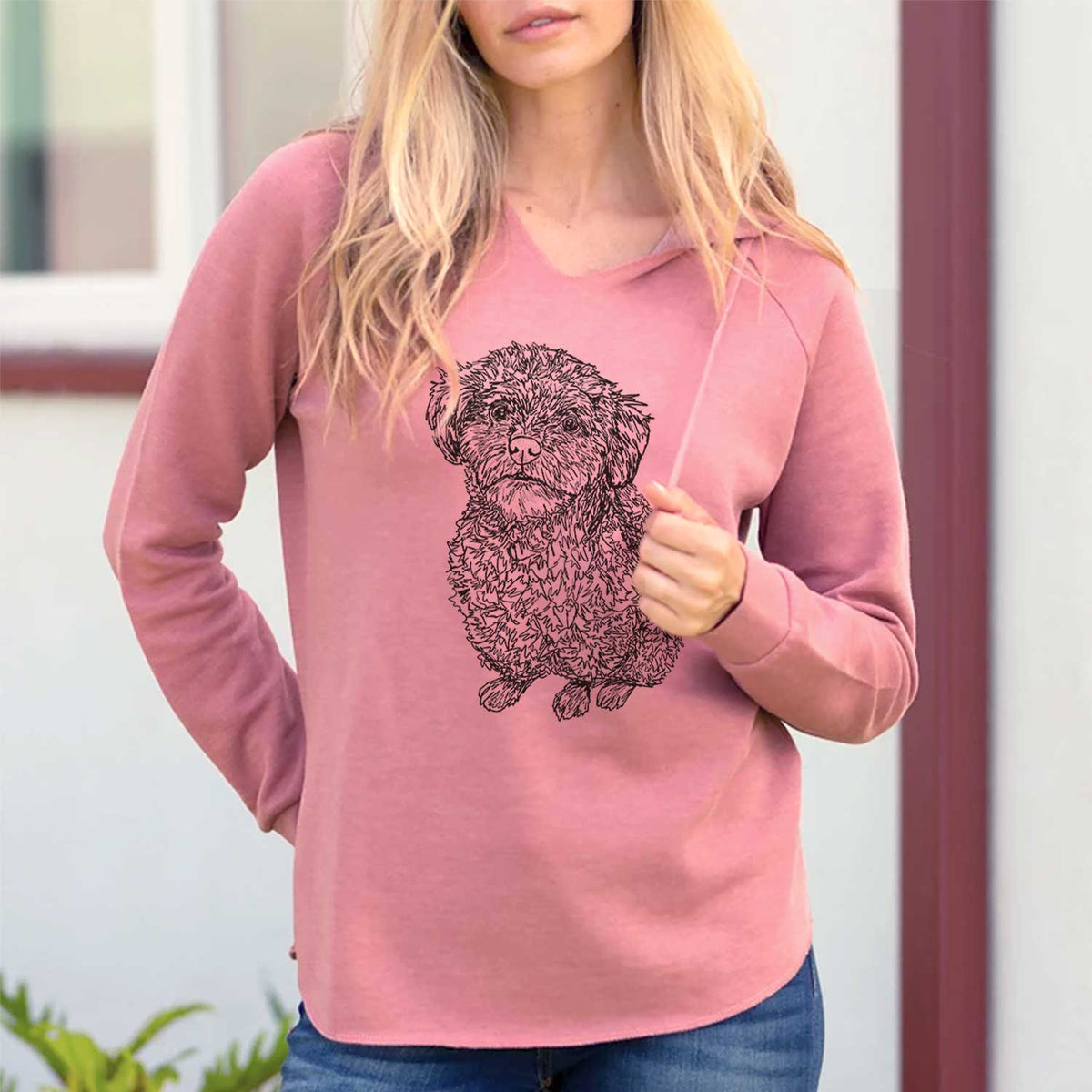 Doodled Boomer the Toy Poodle - Cali Wave Hooded Sweatshirt