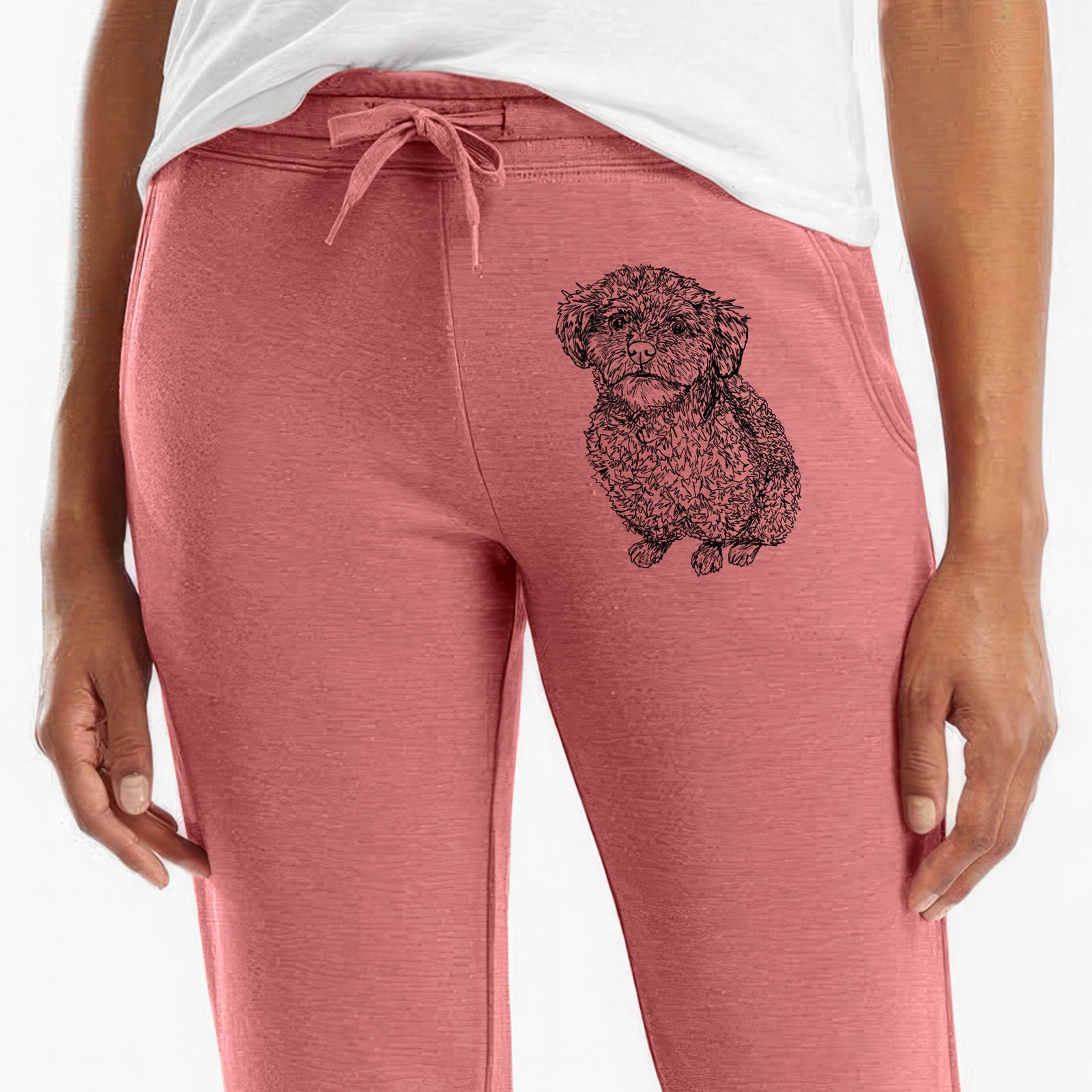 Doodled Boomer the Toy Poodle - Women's Cali Wave Joggers