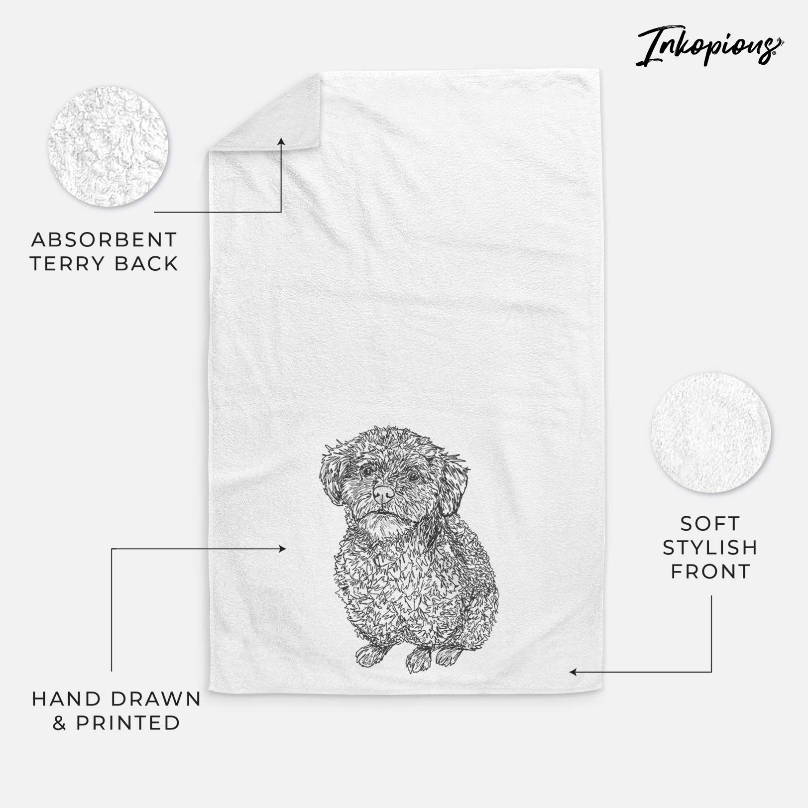 Doodled Boomer the Toy Poodle Decorative Hand Towel