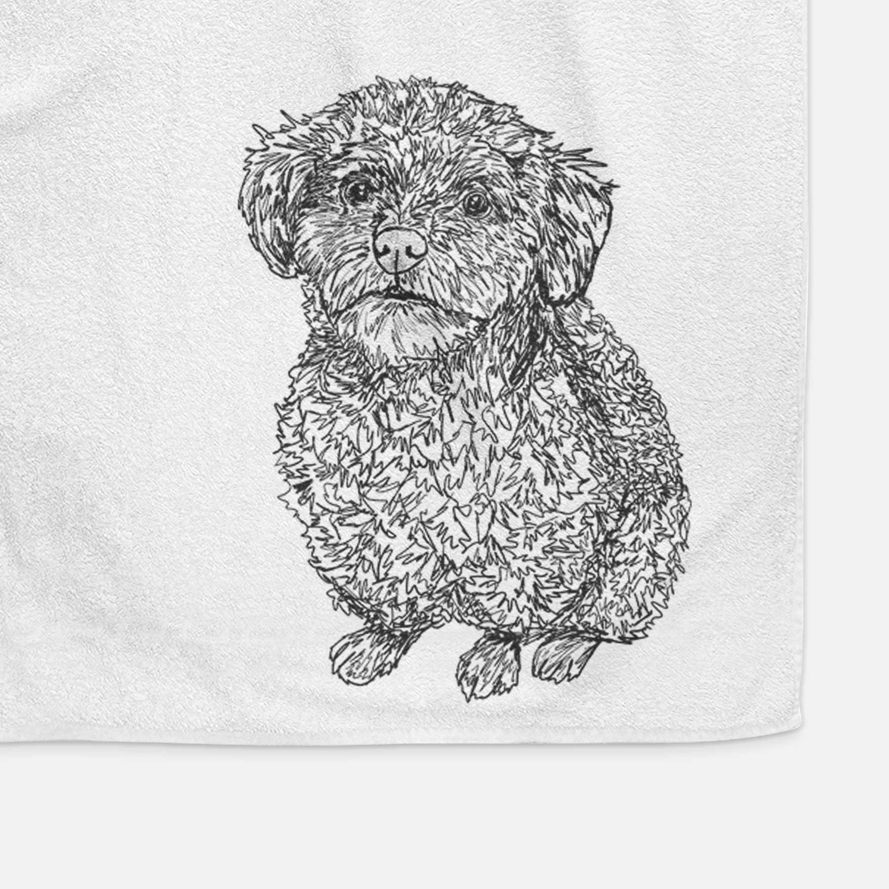 Doodled Boomer the Toy Poodle Decorative Hand Towel