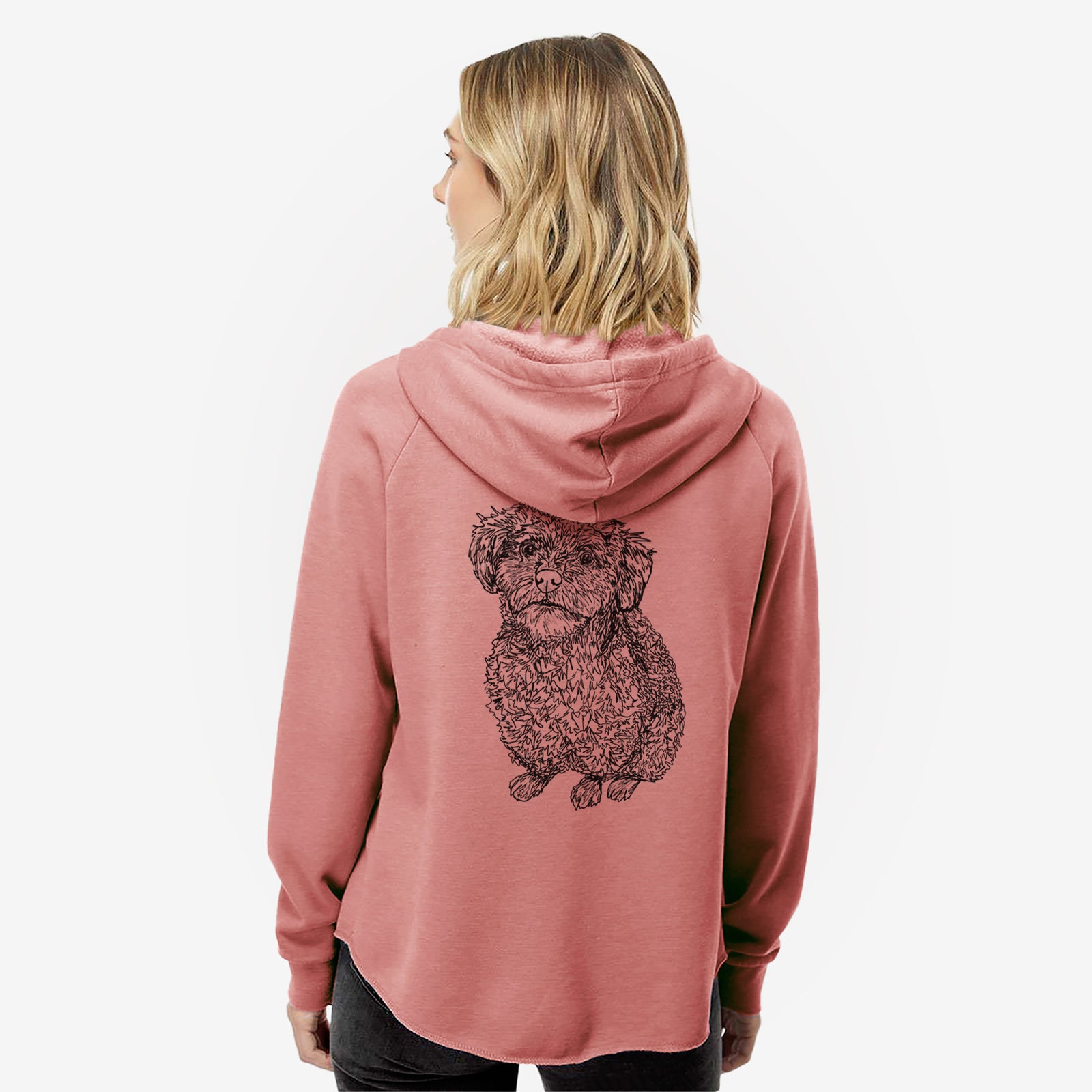Doodled Boomer the Toy Poodle - Women's Cali Wave Zip-Up Sweatshirt