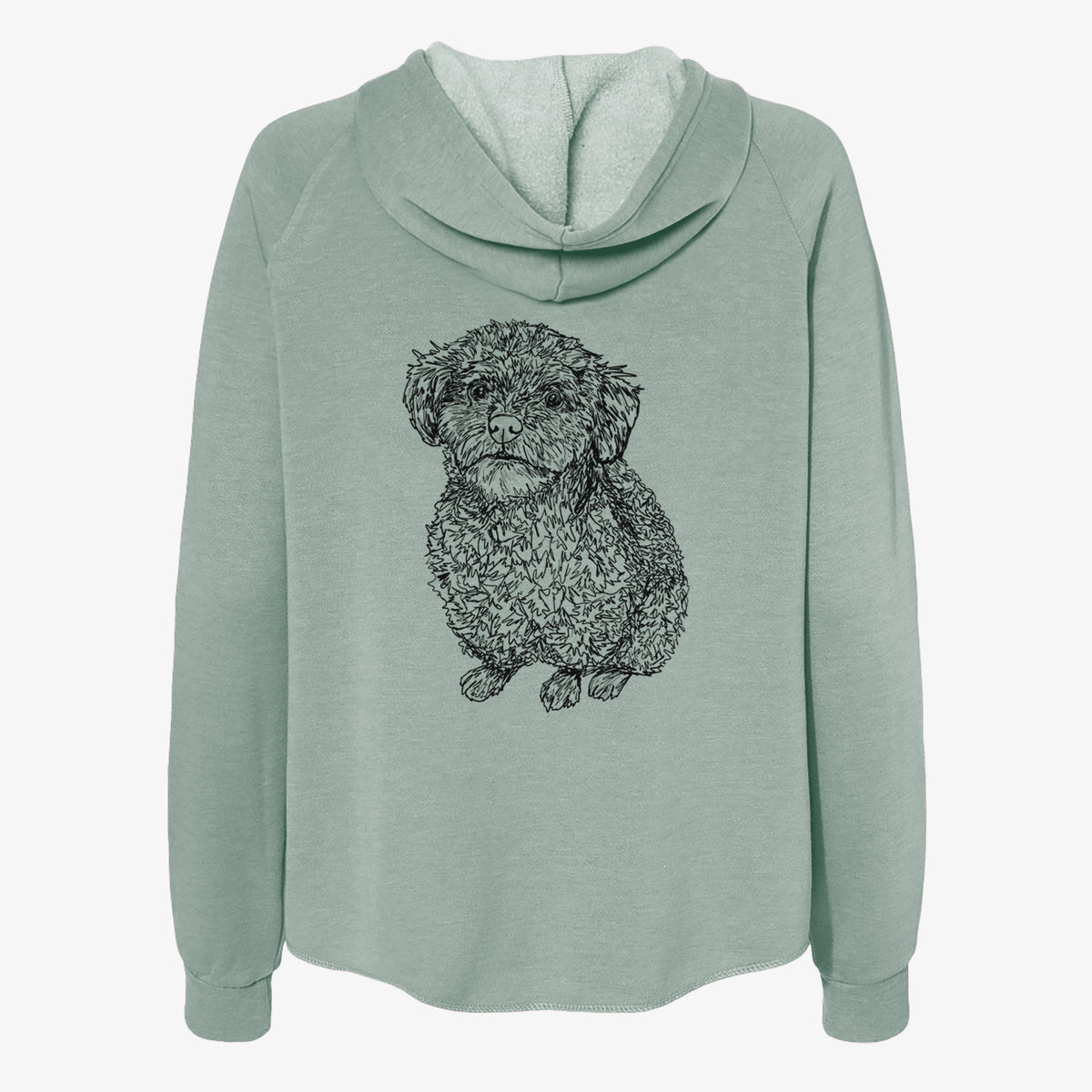 Doodled Boomer the Toy Poodle - Women's Cali Wave Zip-Up Sweatshirt