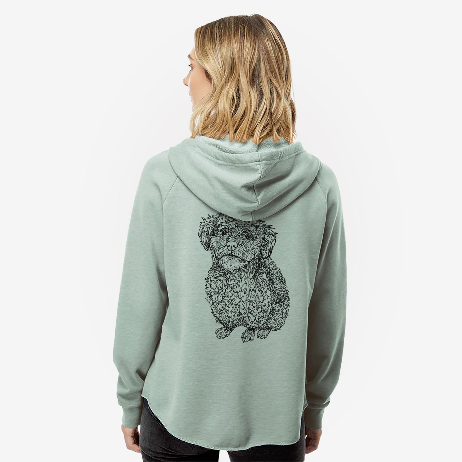 Doodled Boomer the Toy Poodle - Women's Cali Wave Zip-Up Sweatshirt