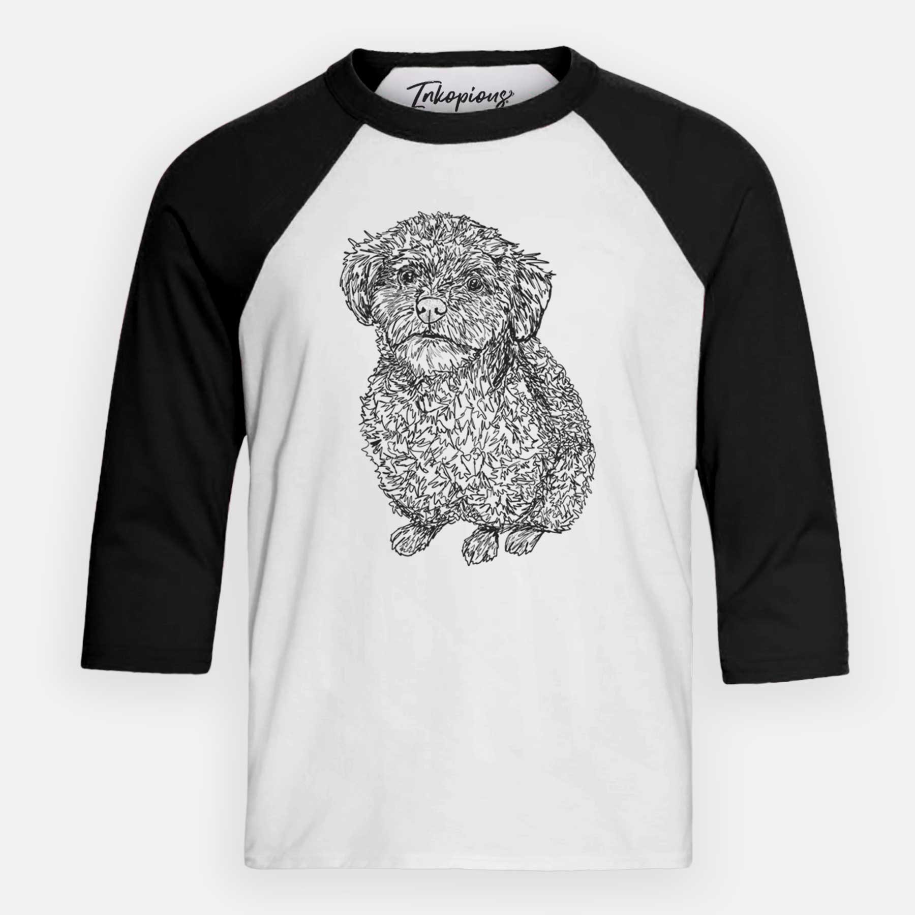 Doodled Boomer the Toy Poodle - Youth 3/4 Long Sleeve