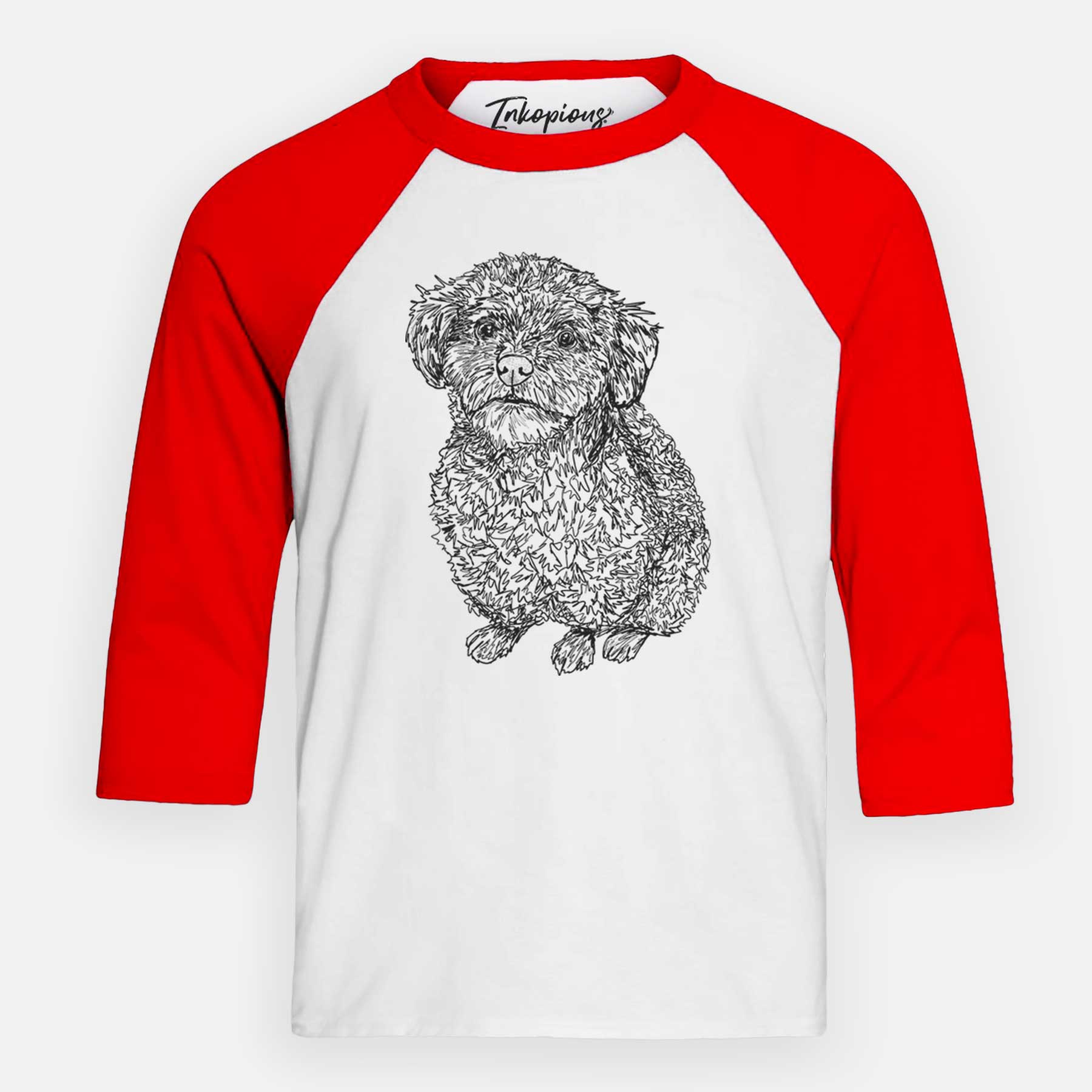 Doodled Boomer the Toy Poodle - Youth 3/4 Long Sleeve