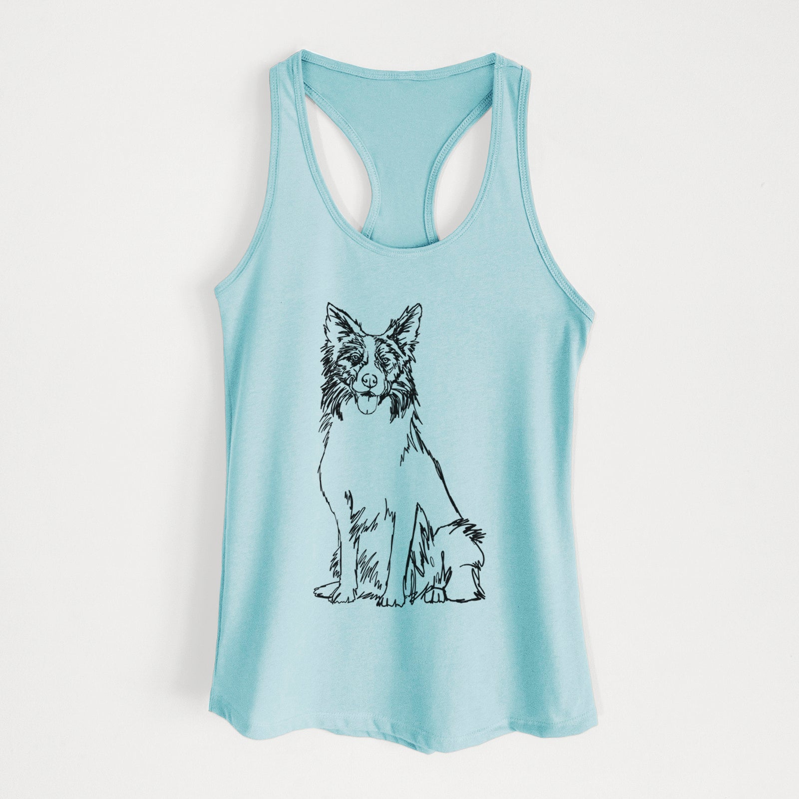 Doodled Border Collie - Women's Racerback Tanktop