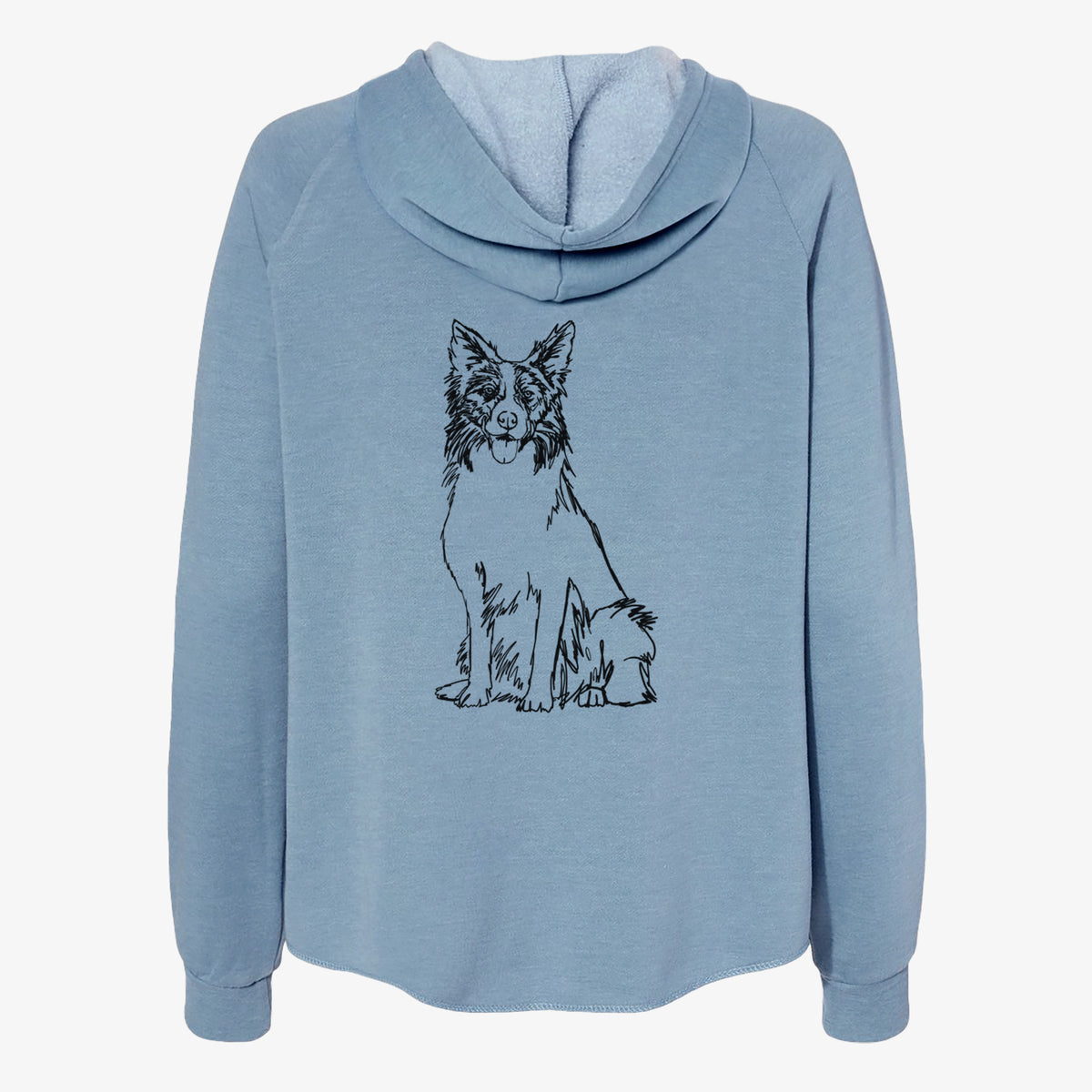Doodled Border Collie - Women's Cali Wave Zip-Up Sweatshirt