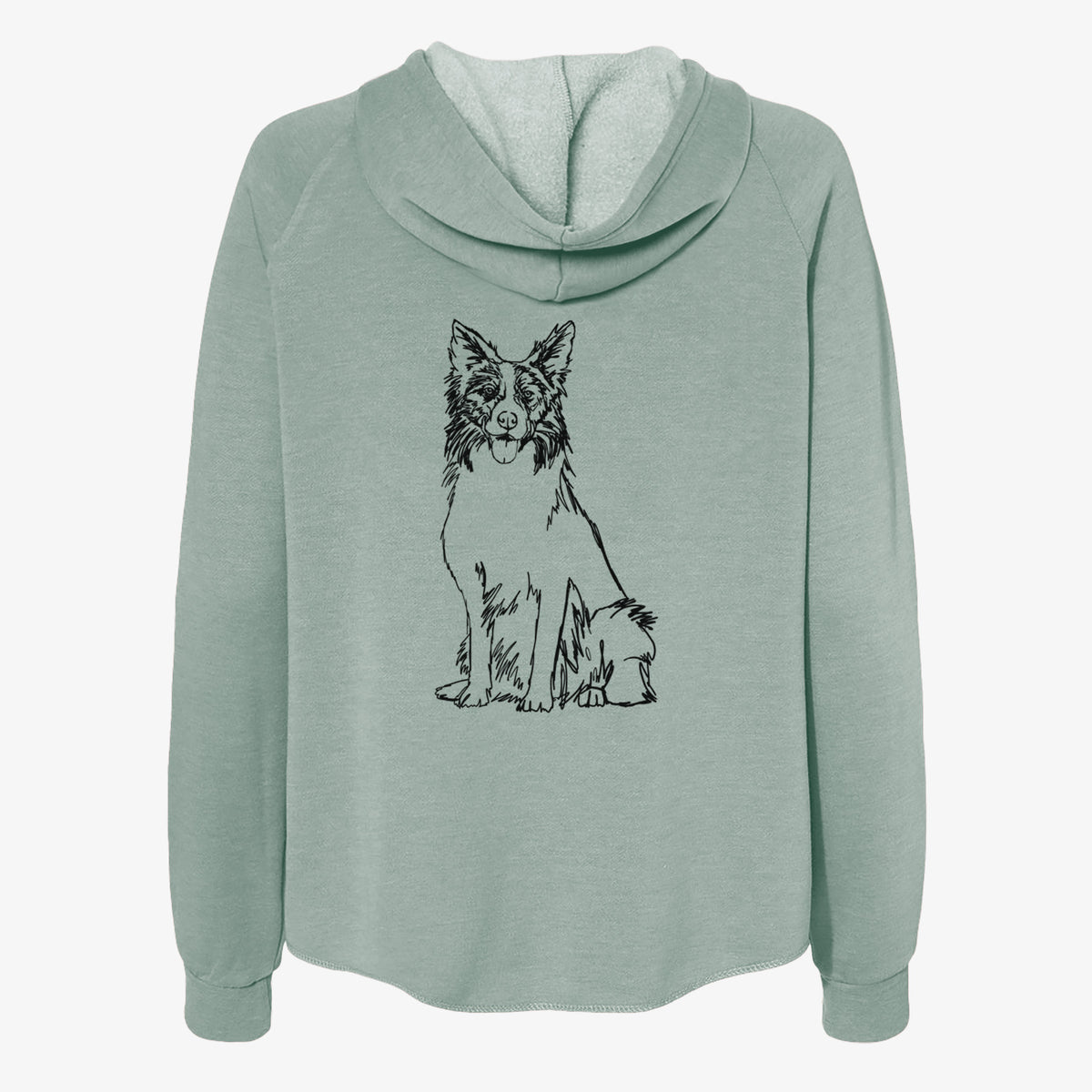 Doodled Border Collie - Women's Cali Wave Zip-Up Sweatshirt