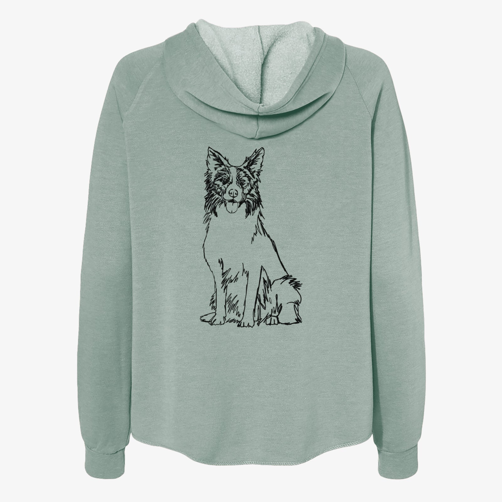Doodled Border Collie - Women's Cali Wave Zip-Up Sweatshirt