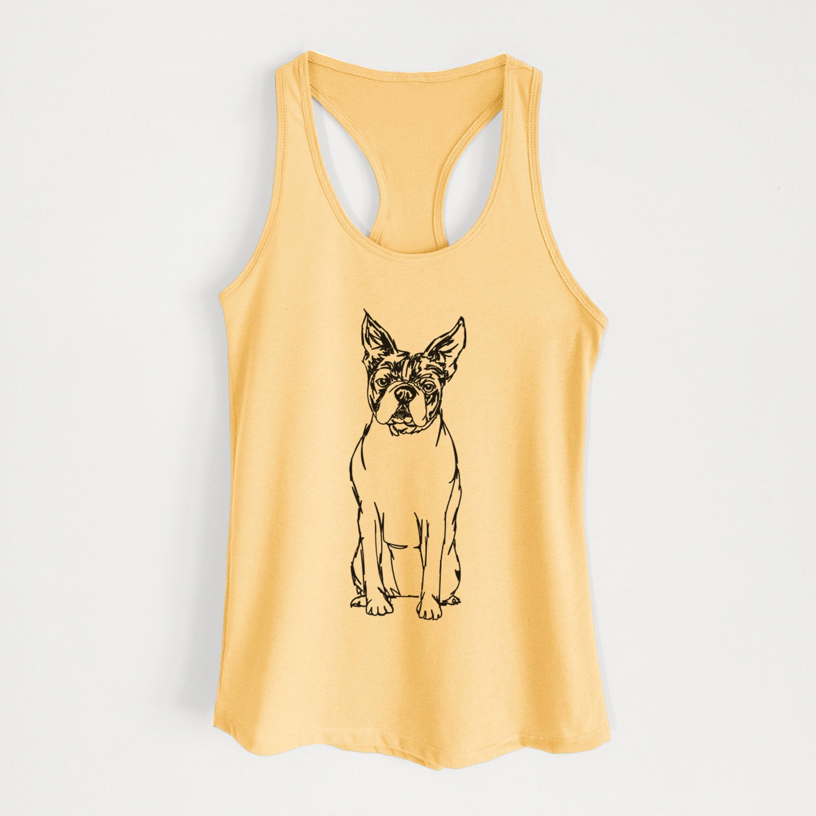 Doodled Boston Terrier - Women's Racerback Tanktop