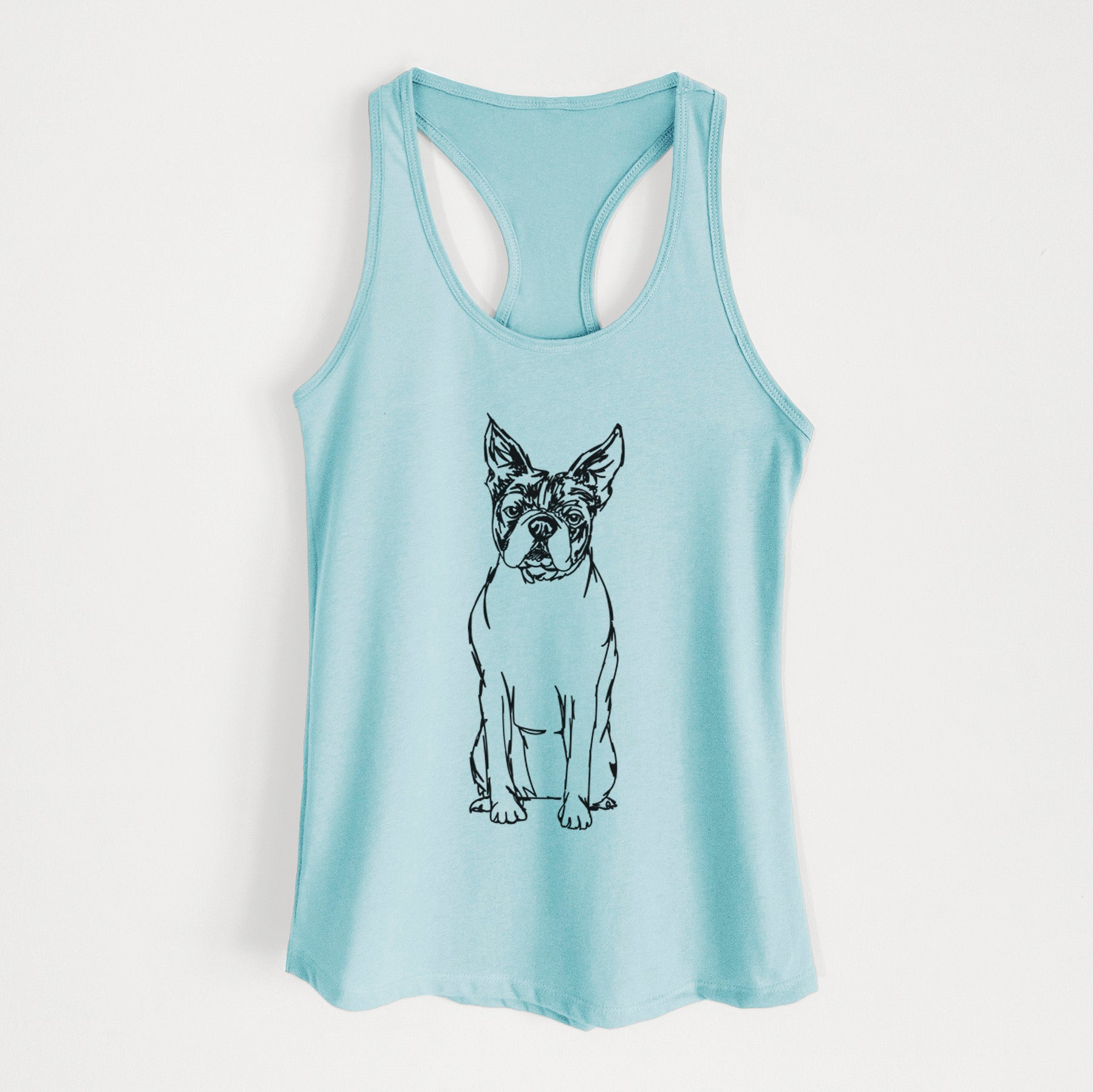 Doodled Boston Terrier - Women's Racerback Tanktop