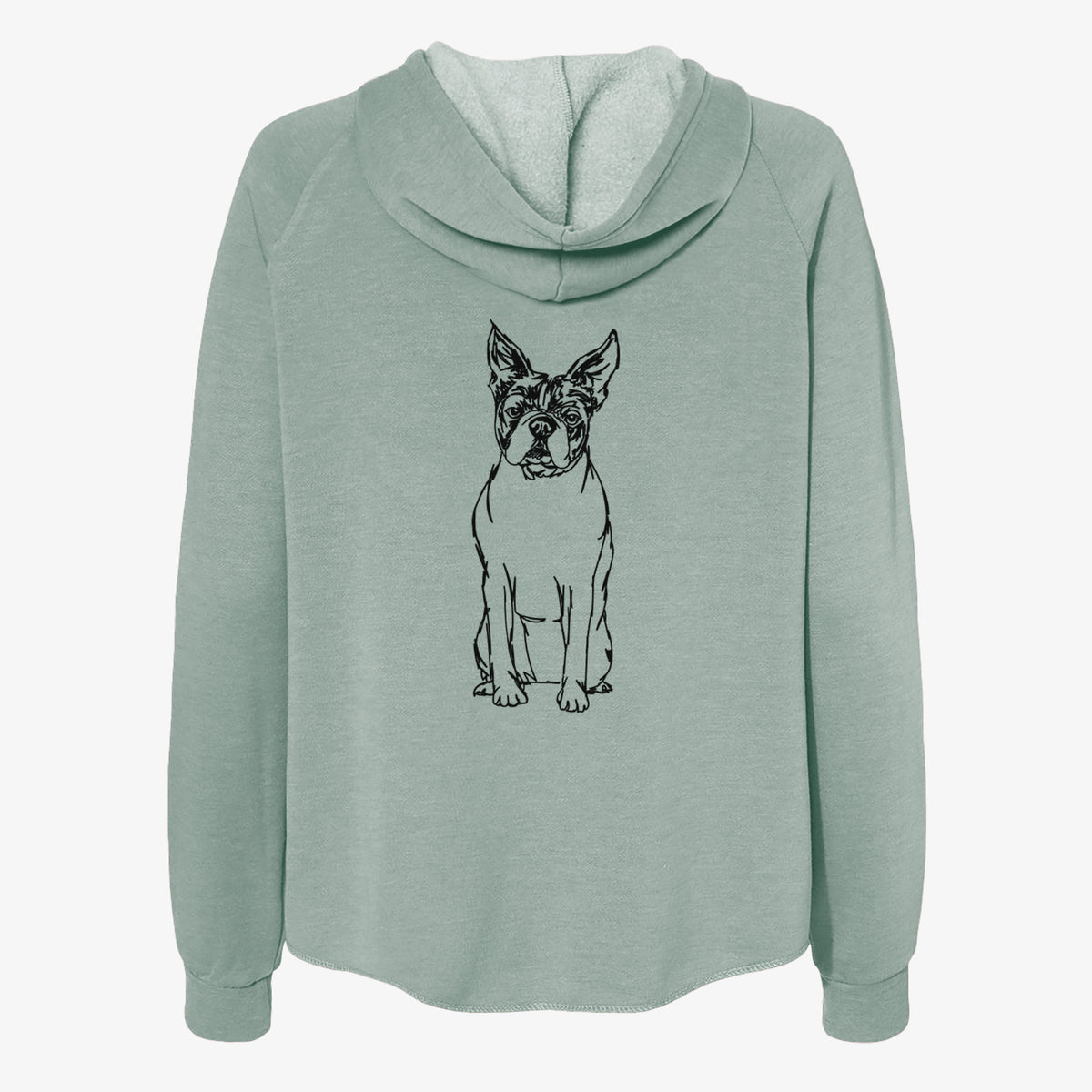 Doodled Boston Terrier - Women's Cali Wave Zip-Up Sweatshirt