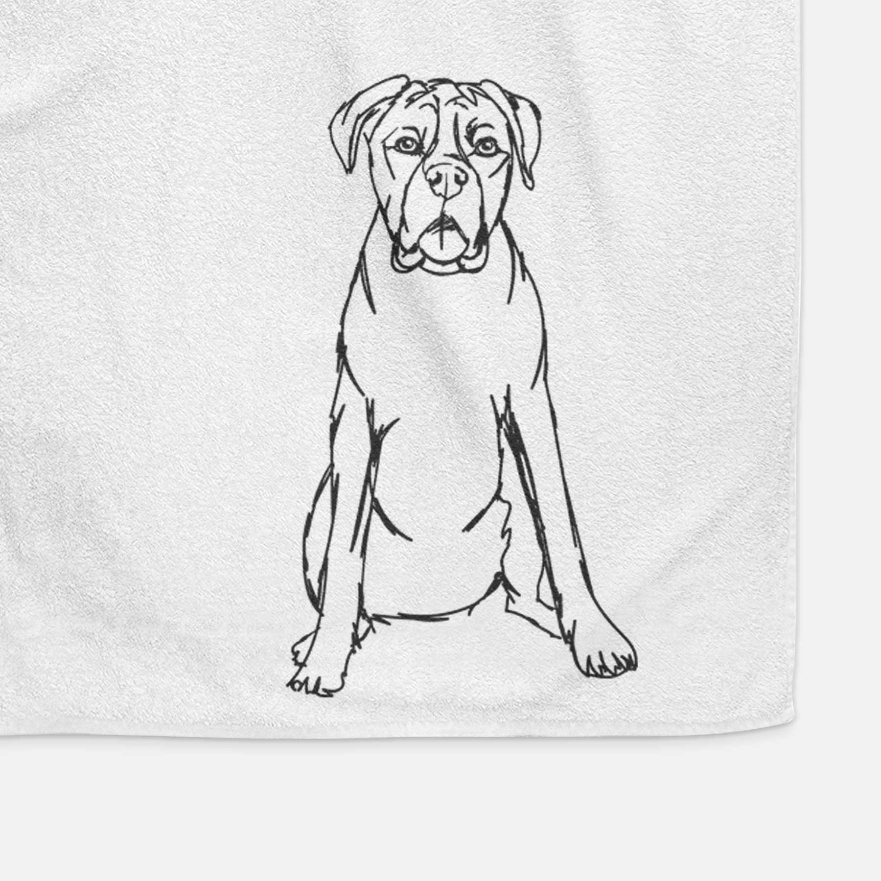 Doodled Boxer Decorative Hand Towel