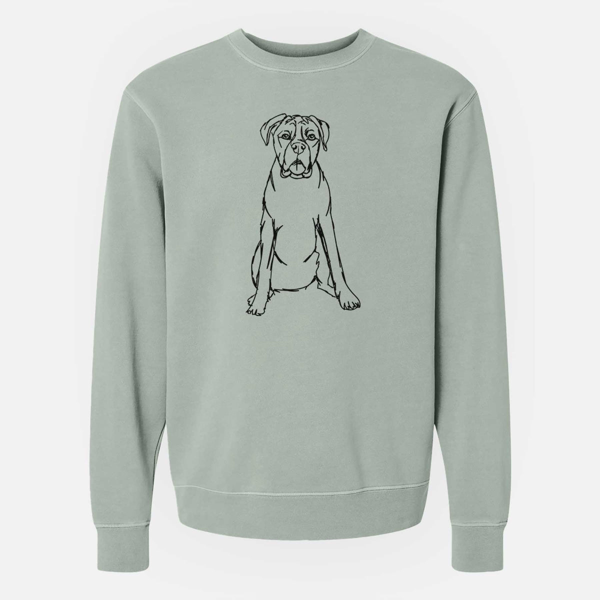 Doodled Boxer the  - Unisex Pigment Dyed Crew Sweatshirt