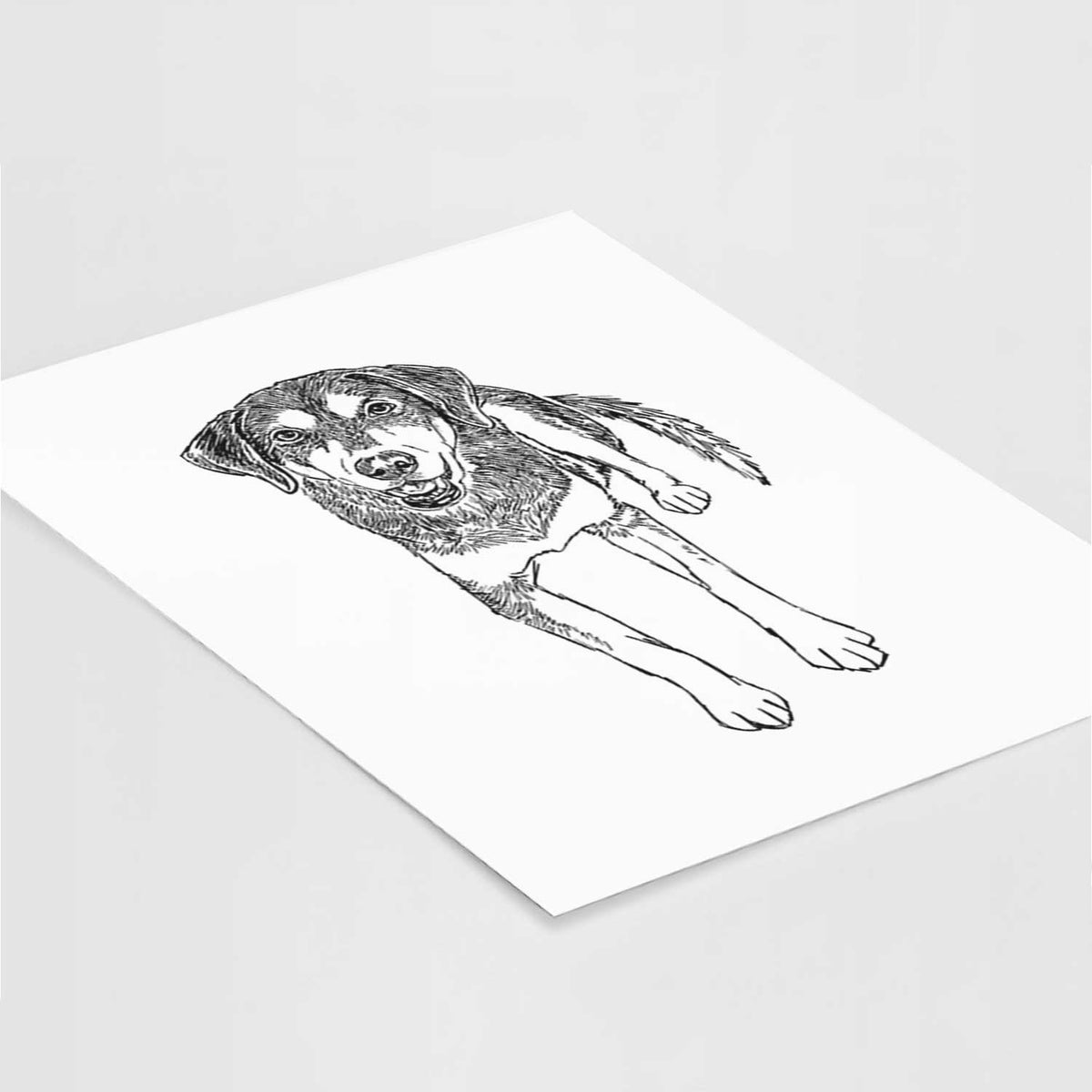 Doodled Briley the Mixed Breed Art Print