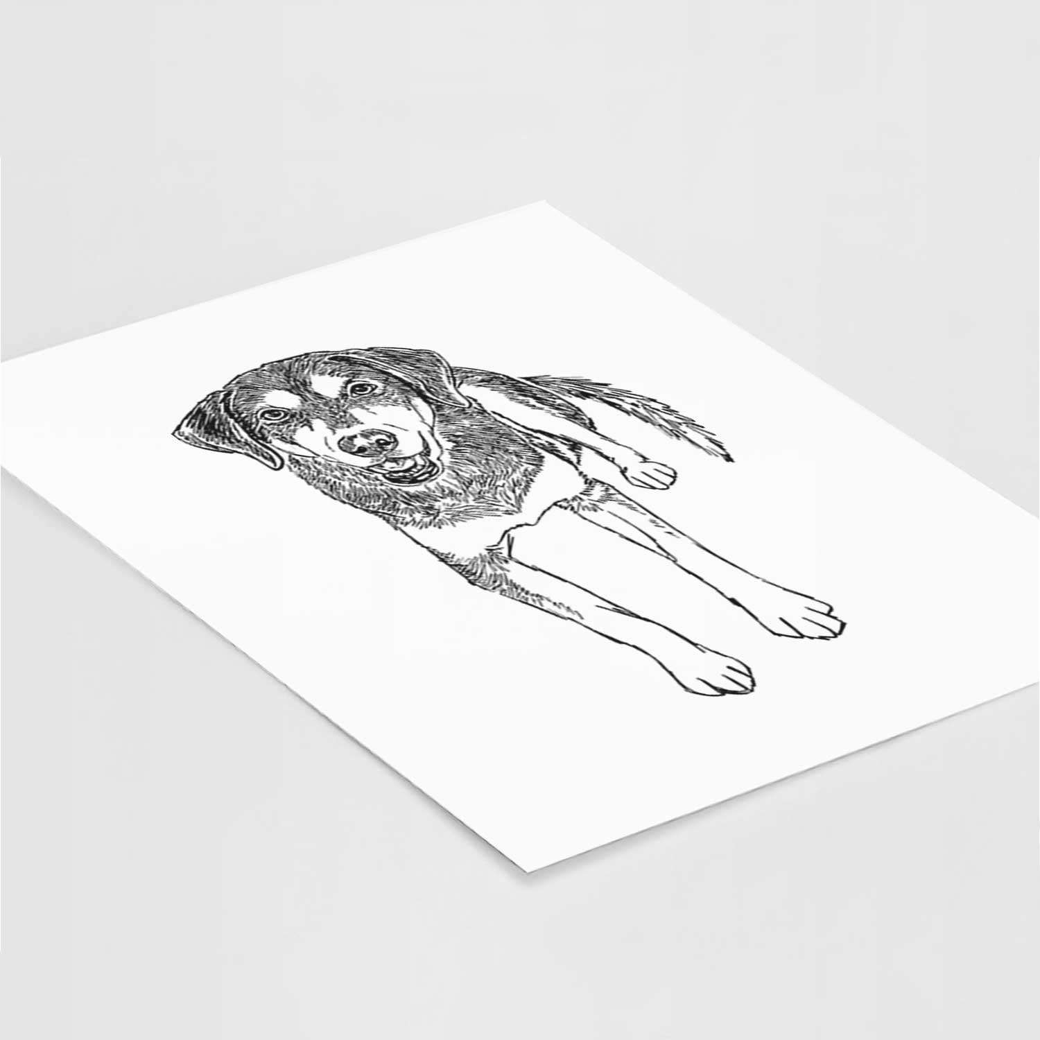 Doodled Briley the Mixed Breed Art Print